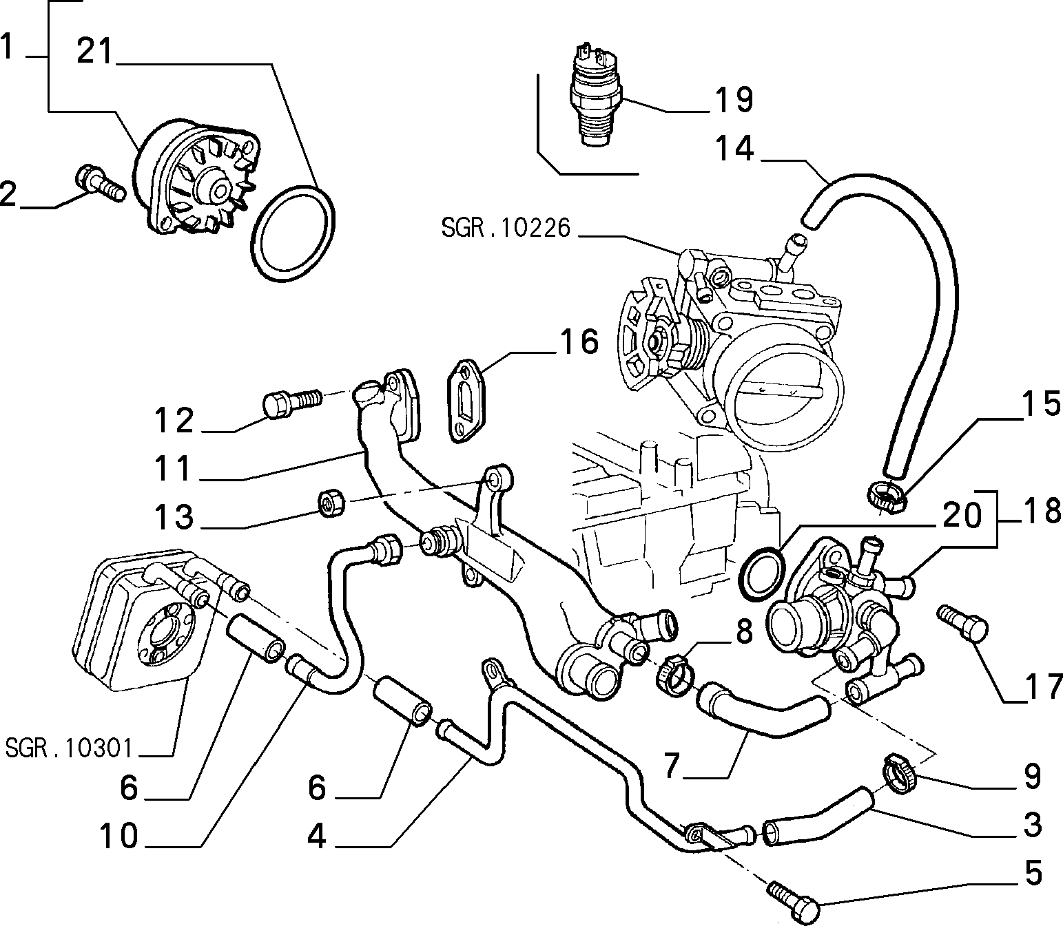 Alfarome/Fiat/Lanci 60586222 - Водяной насос unicars.by