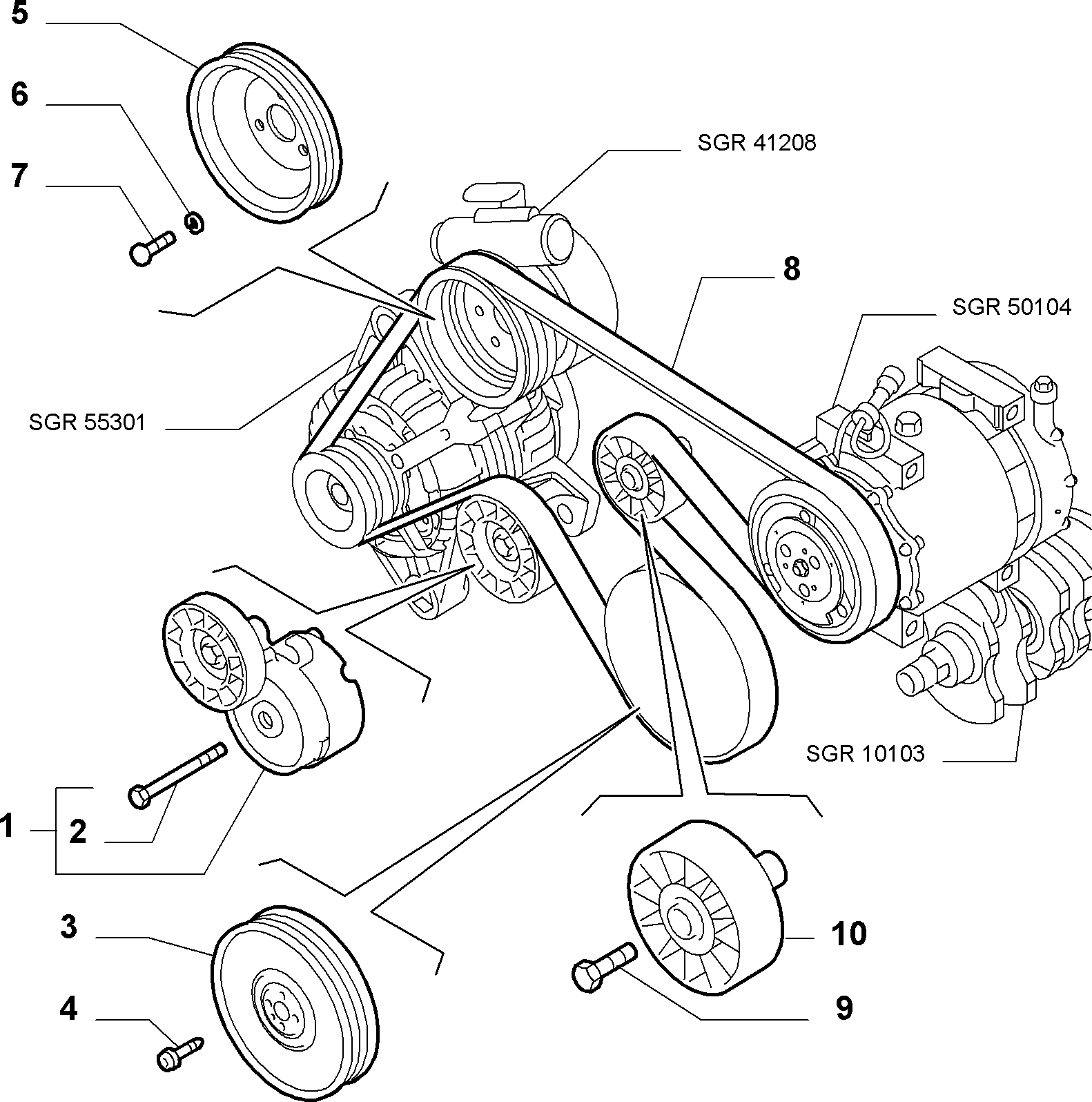 Alfa Romeo 71747798 - Поликлиновый ременный комплект unicars.by