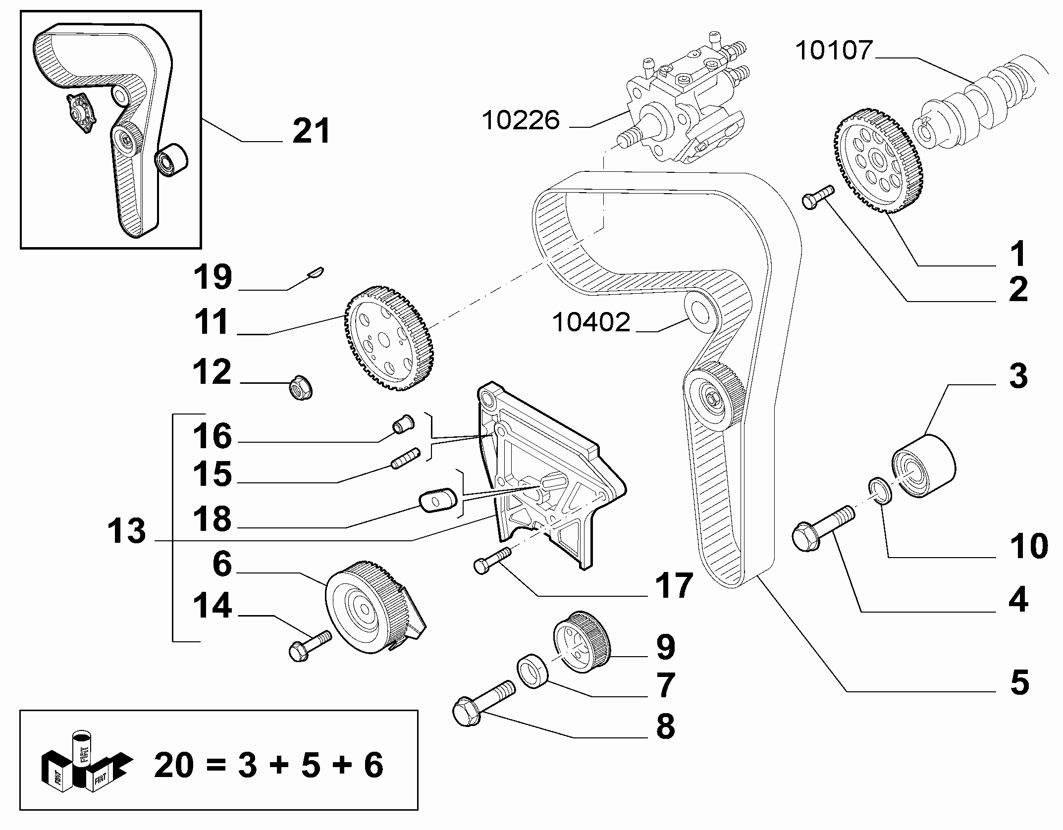 Alfarome/Fiat/Lanci 71747799 - Натяжной ролик, зубчатый ремень ГРМ unicars.by