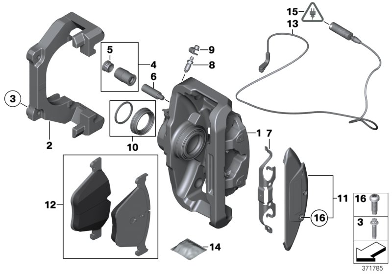 BMW 34 11 1 163 647 - Ремкомплект, тормозной суппорт unicars.by