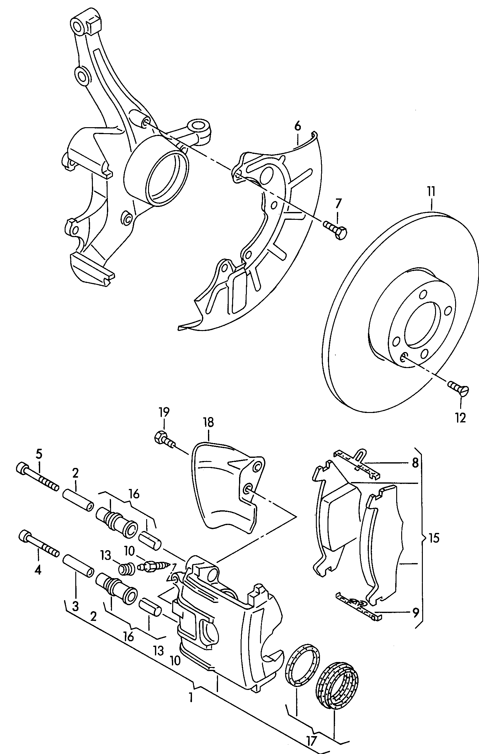 VW 1H0 698 151 A - Тормозные колодки, дисковые, комплект unicars.by