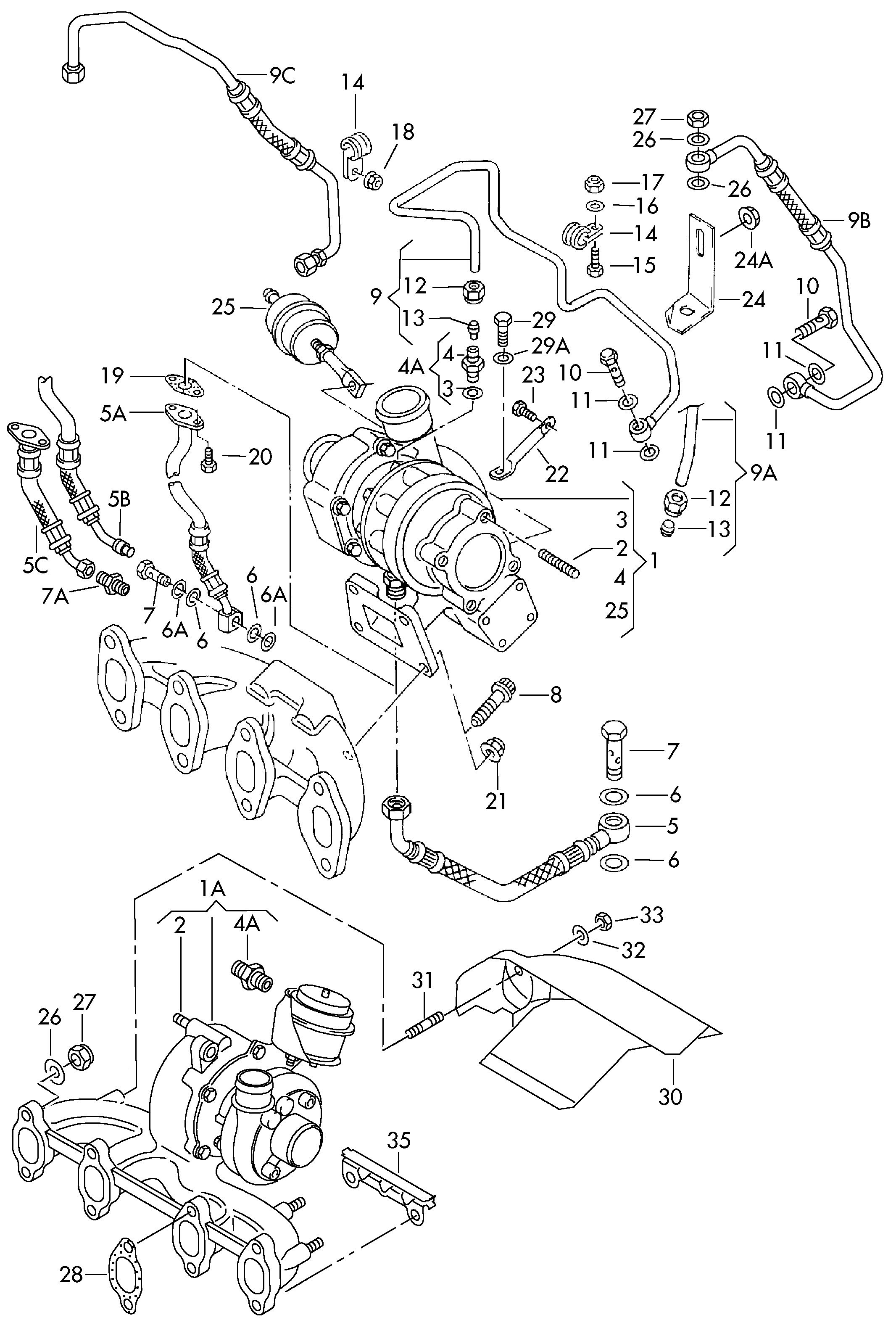 VW 03G 253 016P - Картридж турбины, группа корпуса компрессора unicars.by