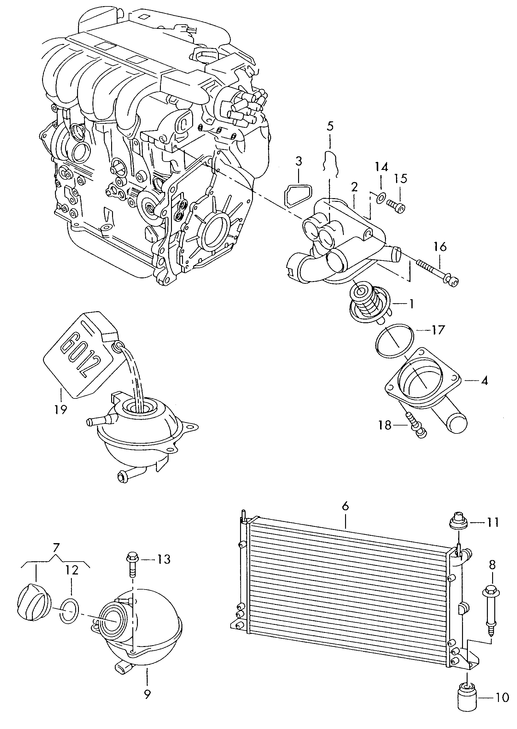 Skoda 022 121 113 - Термостат охлаждающей жидкости / корпус unicars.by