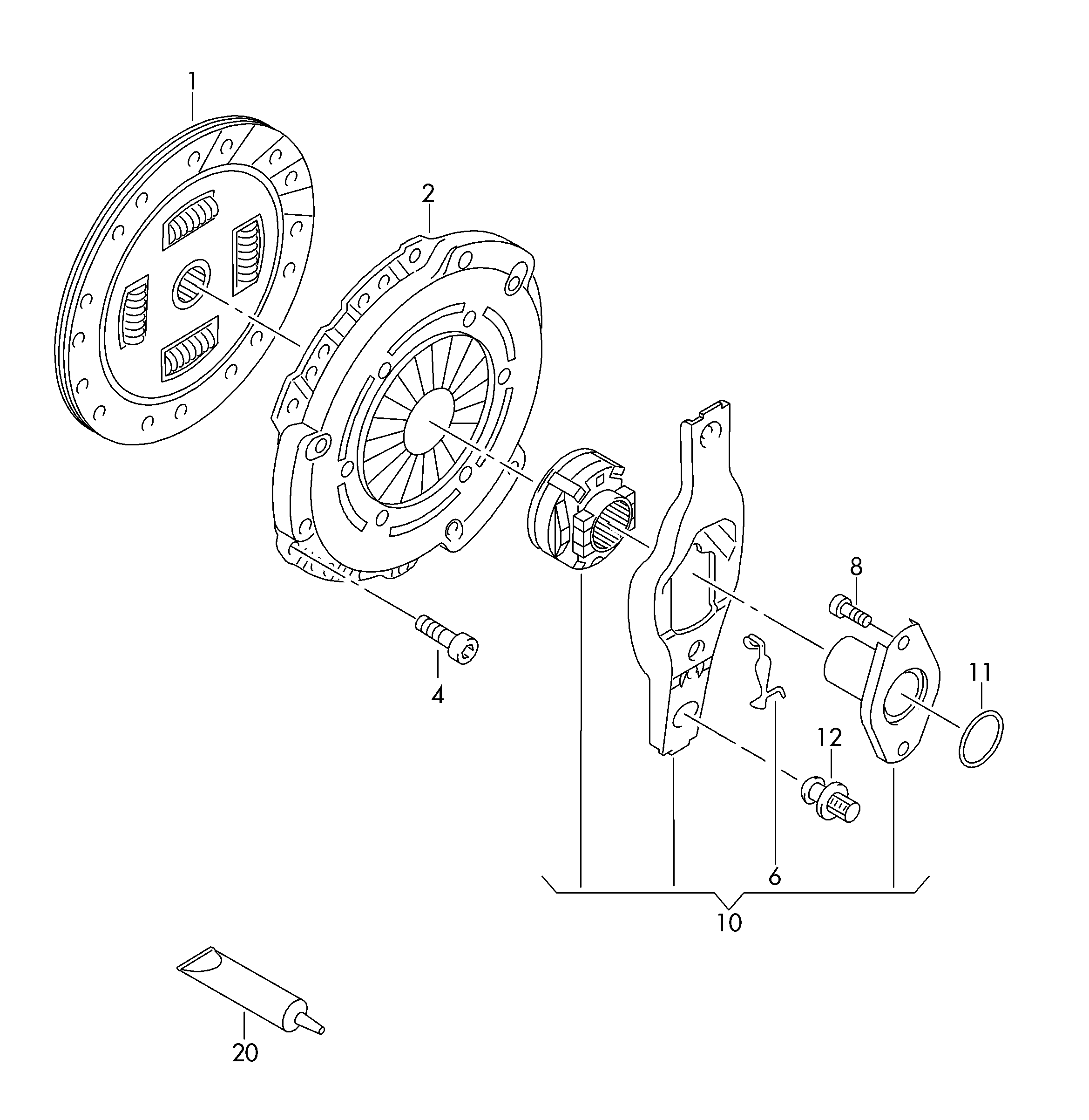 VW 02T 141 170 C - Выжимной подшипник сцепления unicars.by