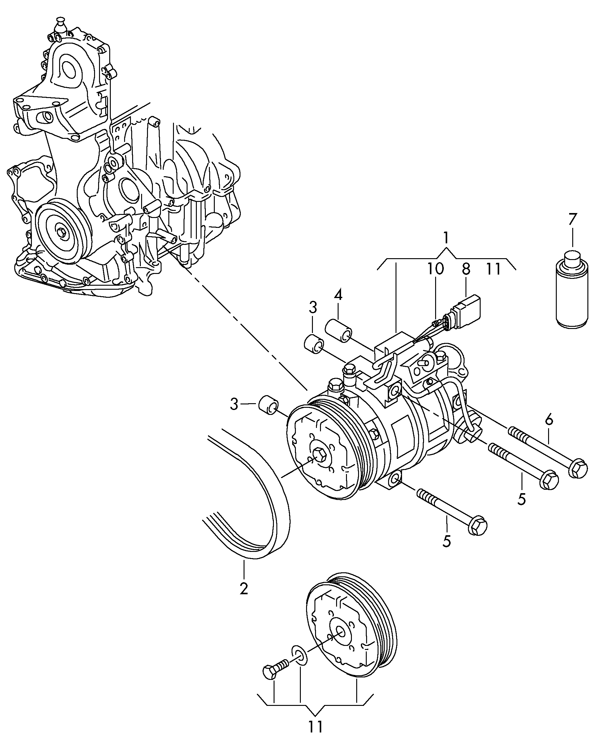 VW 6Q0820803K - Компрессор кондиционера unicars.by