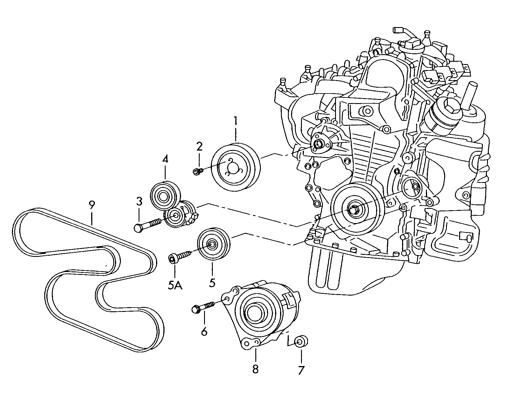 VW 03E 903 133 B - Натяжитель, поликлиновый ремень unicars.by