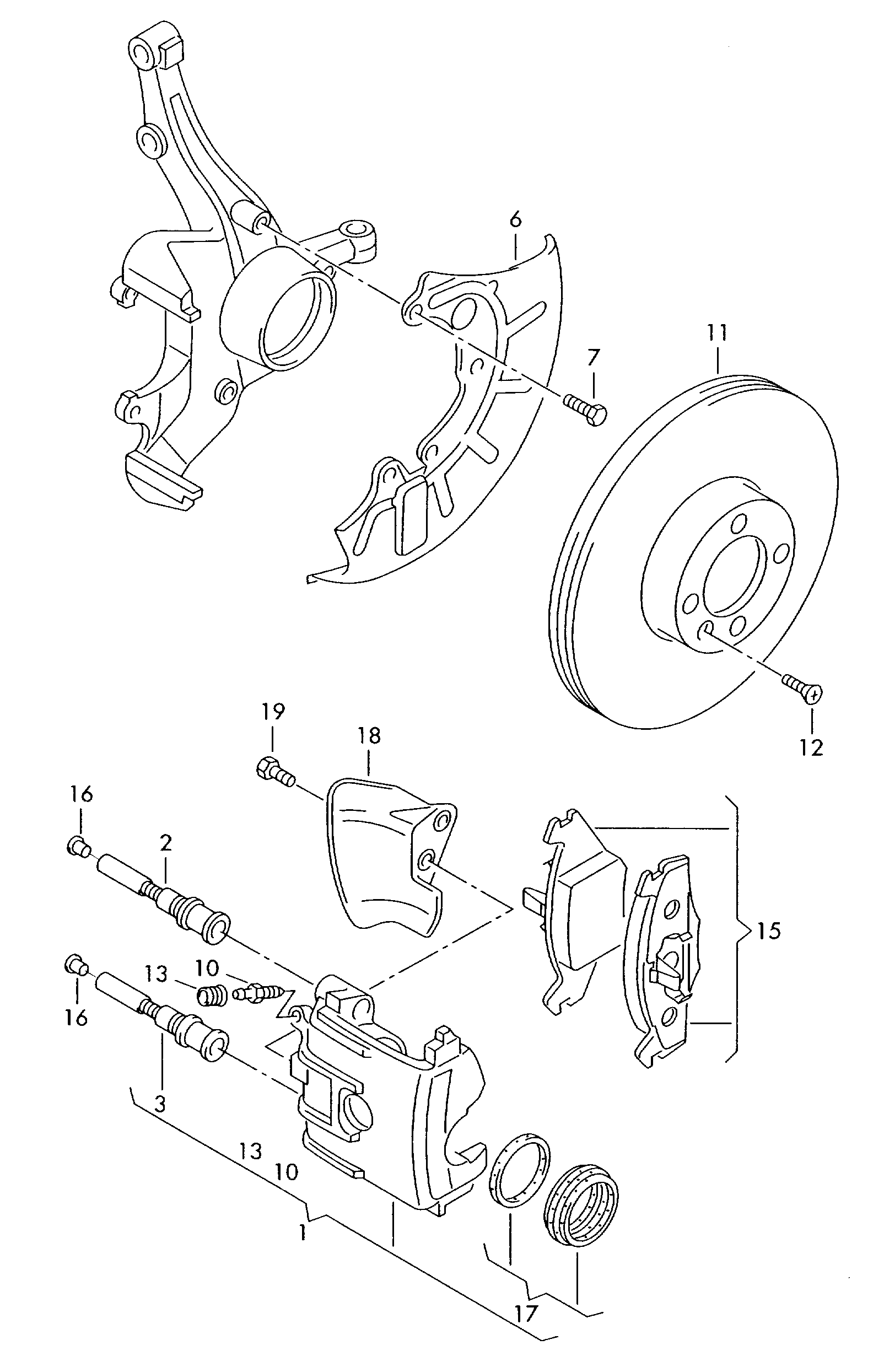 Skoda 4D0 698 647 - Комплект направляющей гильзы, тормозной поршень unicars.by