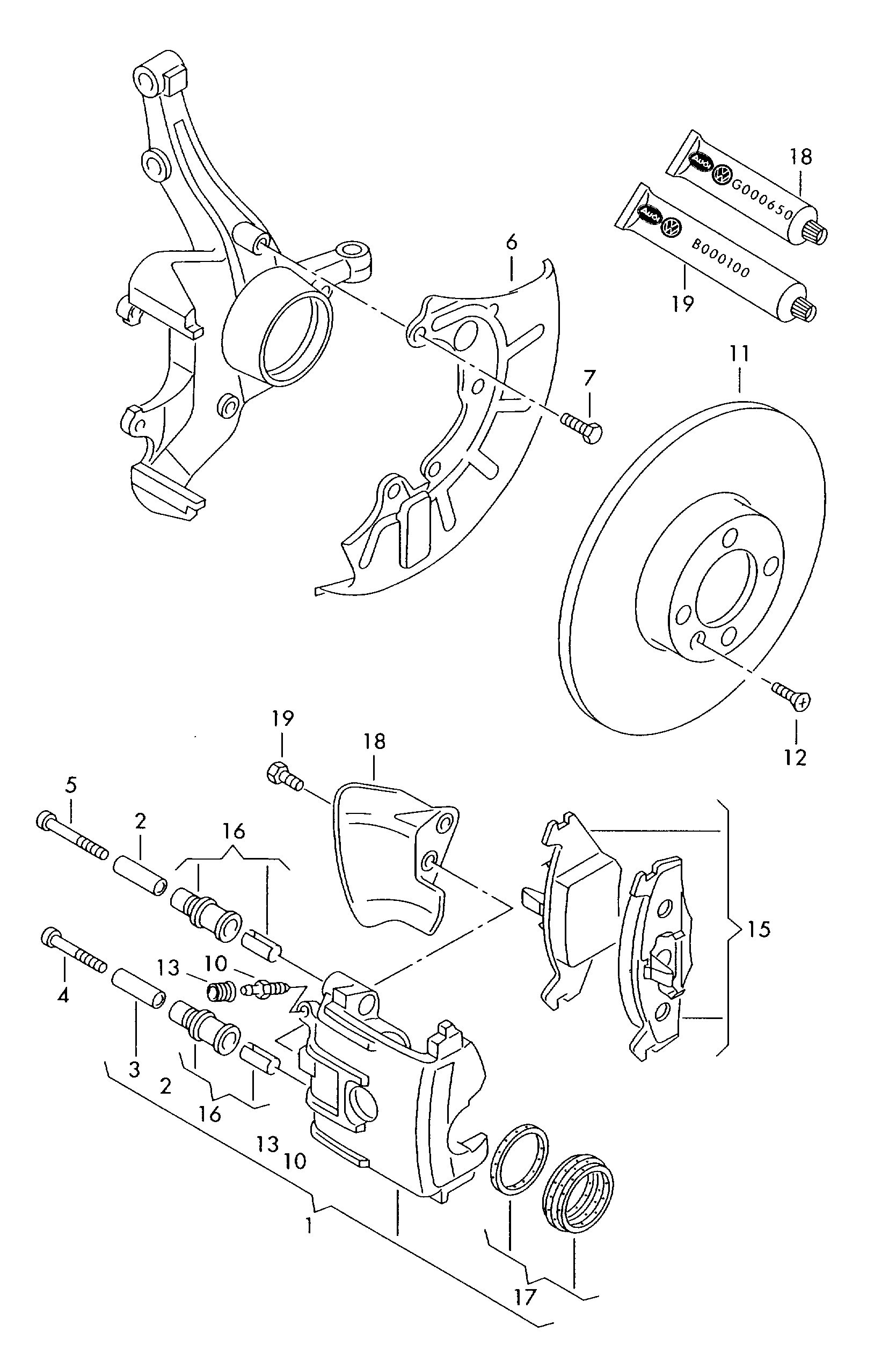 VW 1J0698151G - Тормозные колодки, дисковые, комплект unicars.by