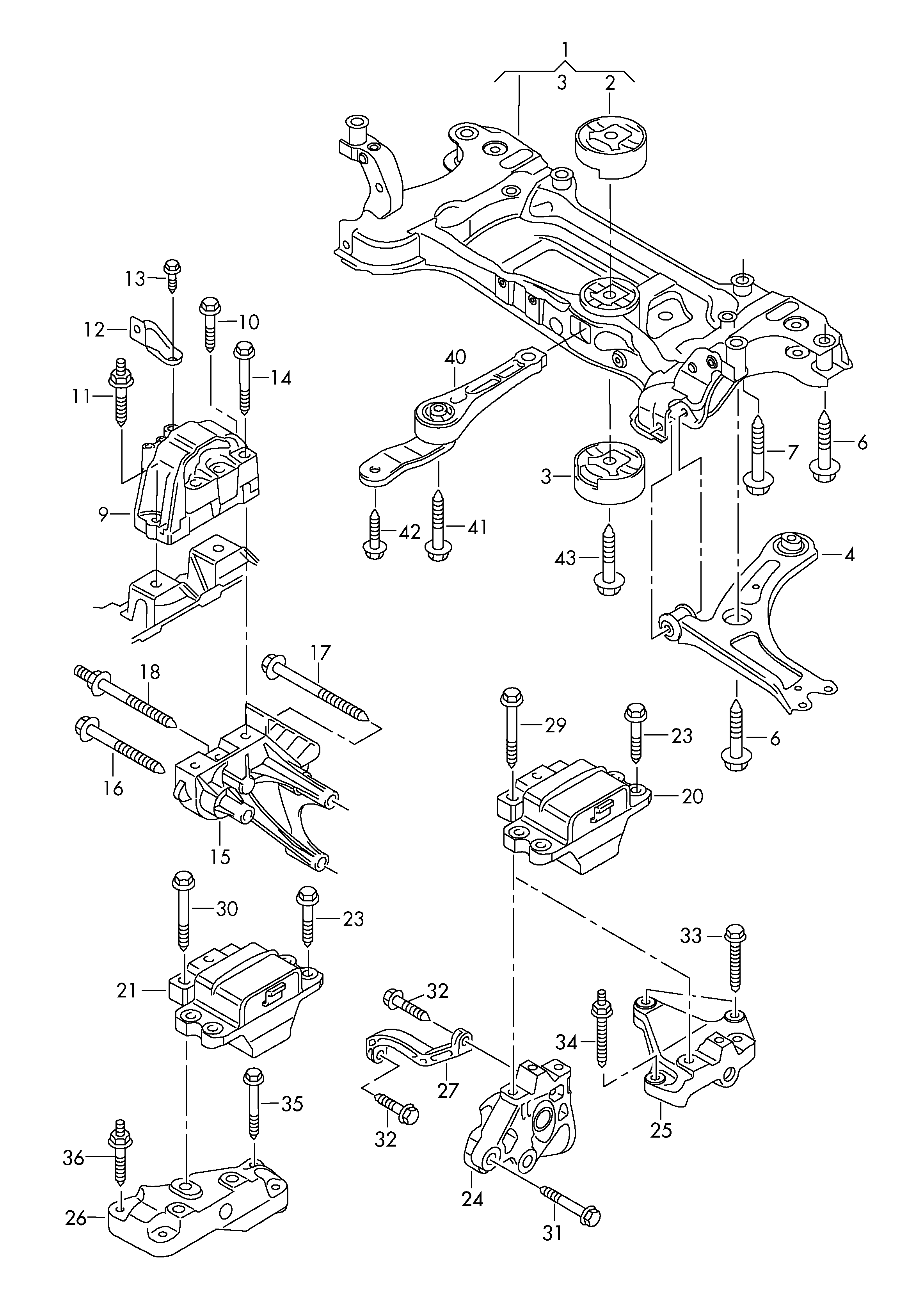 Skoda 1K0199313AQ - Подвеска, ступенчатая коробка передач unicars.by