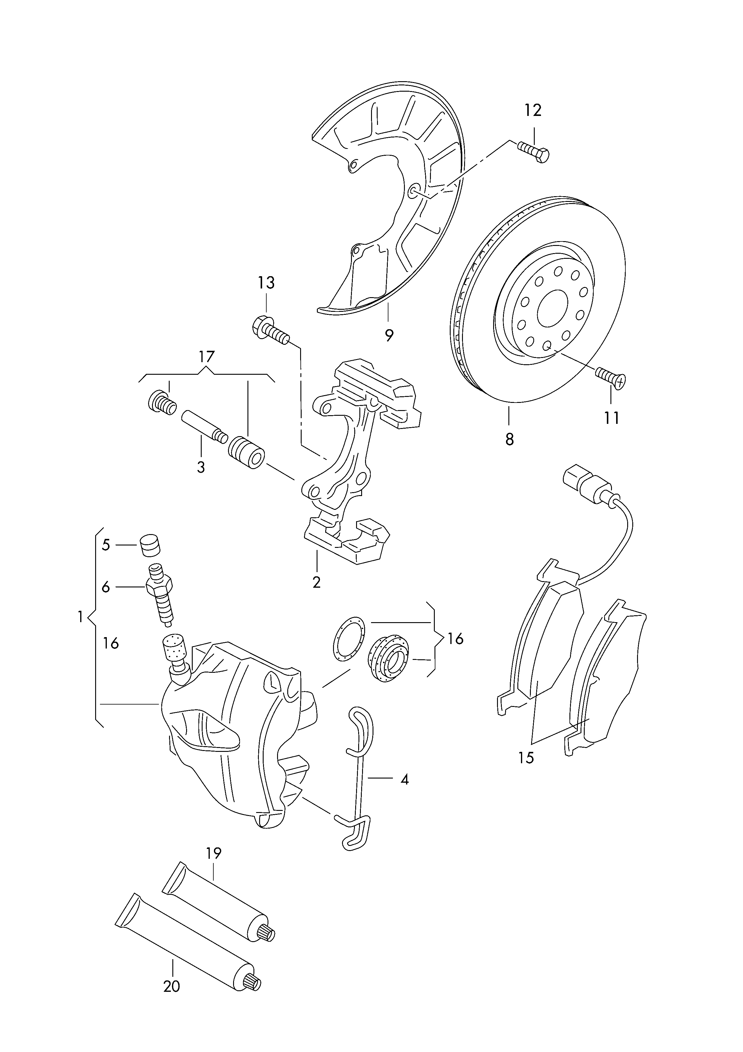 Seat JZW 698 151 B - Тормозные колодки, дисковые, комплект unicars.by