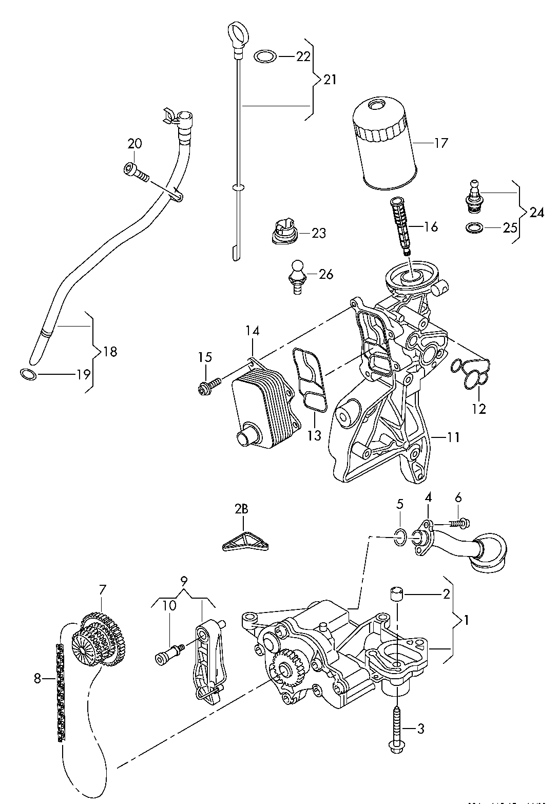 VW/SEAT 06H105209AT - Комплект цепи привода распредвала unicars.by