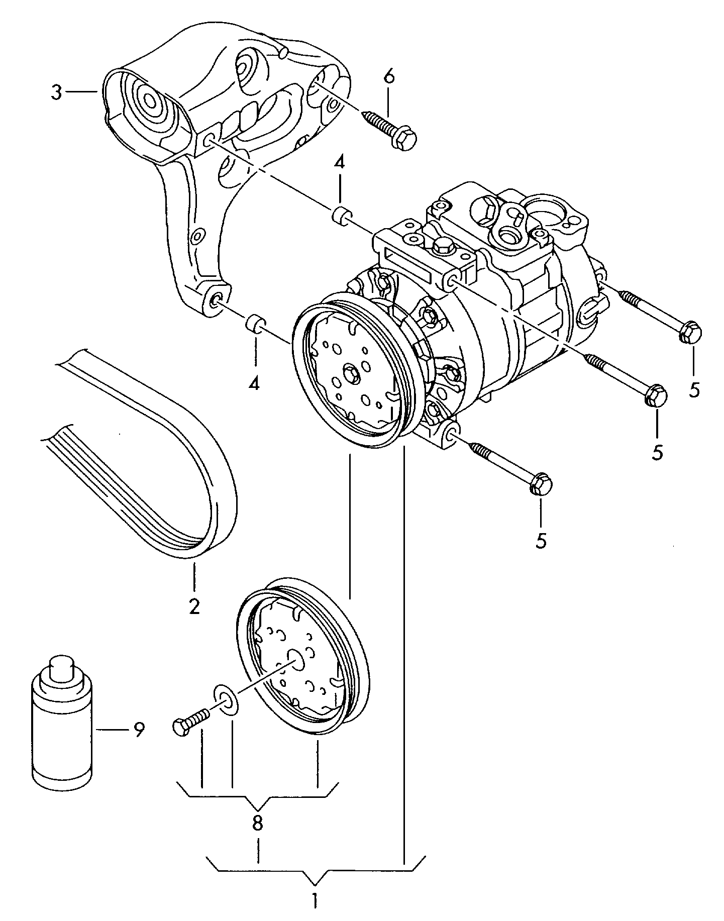 AUDI 1K0 820 859 S - Компрессор кондиционера unicars.by