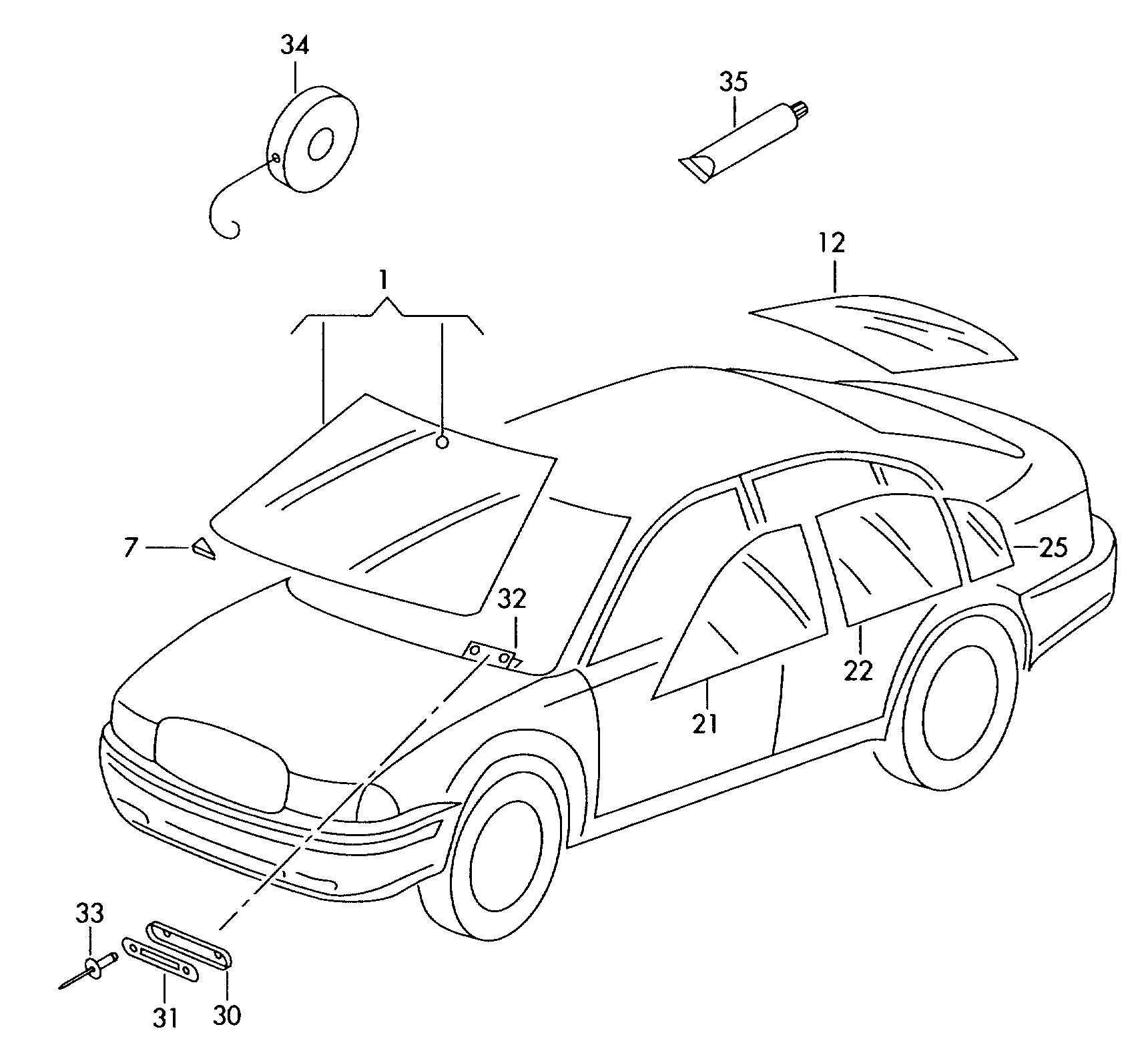 Skoda 3U5845051 - Заднее стекло unicars.by