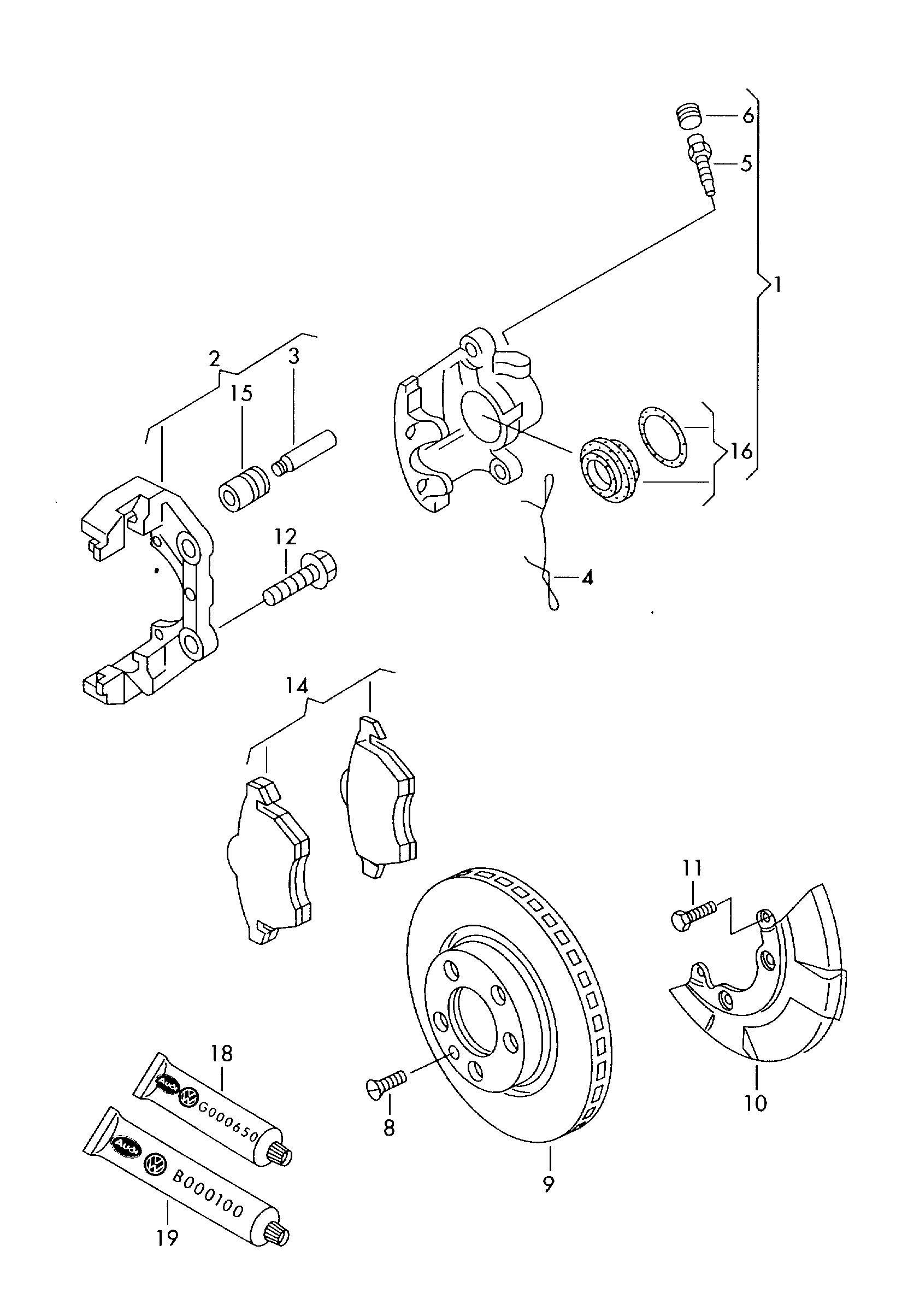 AUDI 8N0 698 151 - Тормозные колодки, дисковые, комплект unicars.by