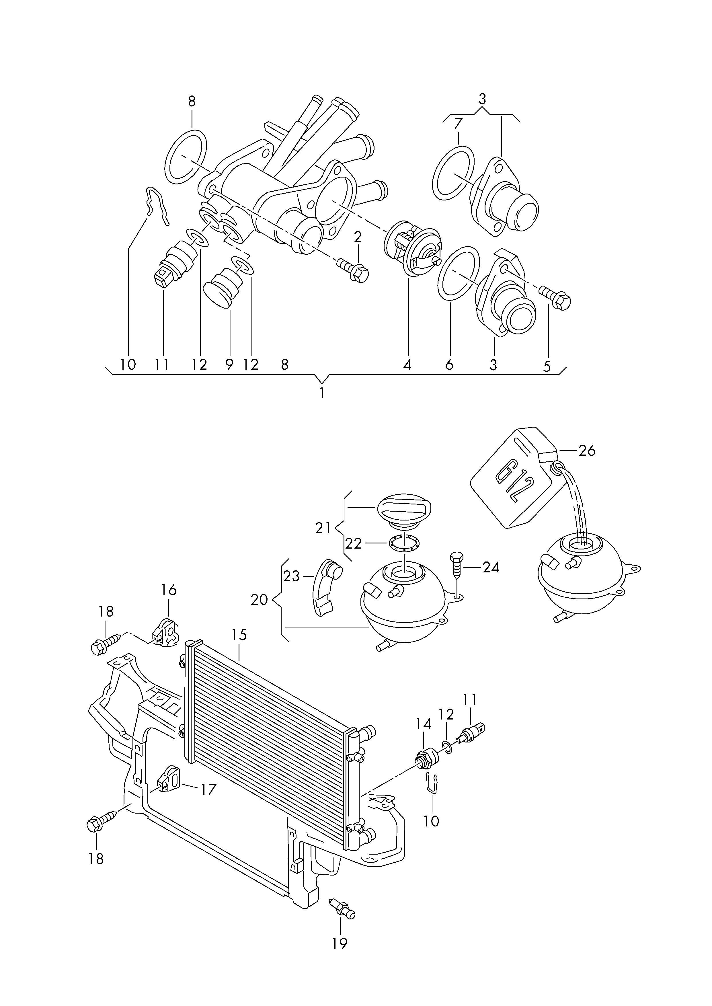 VW 032121111P - Фланец охлаждающей жидкости unicars.by