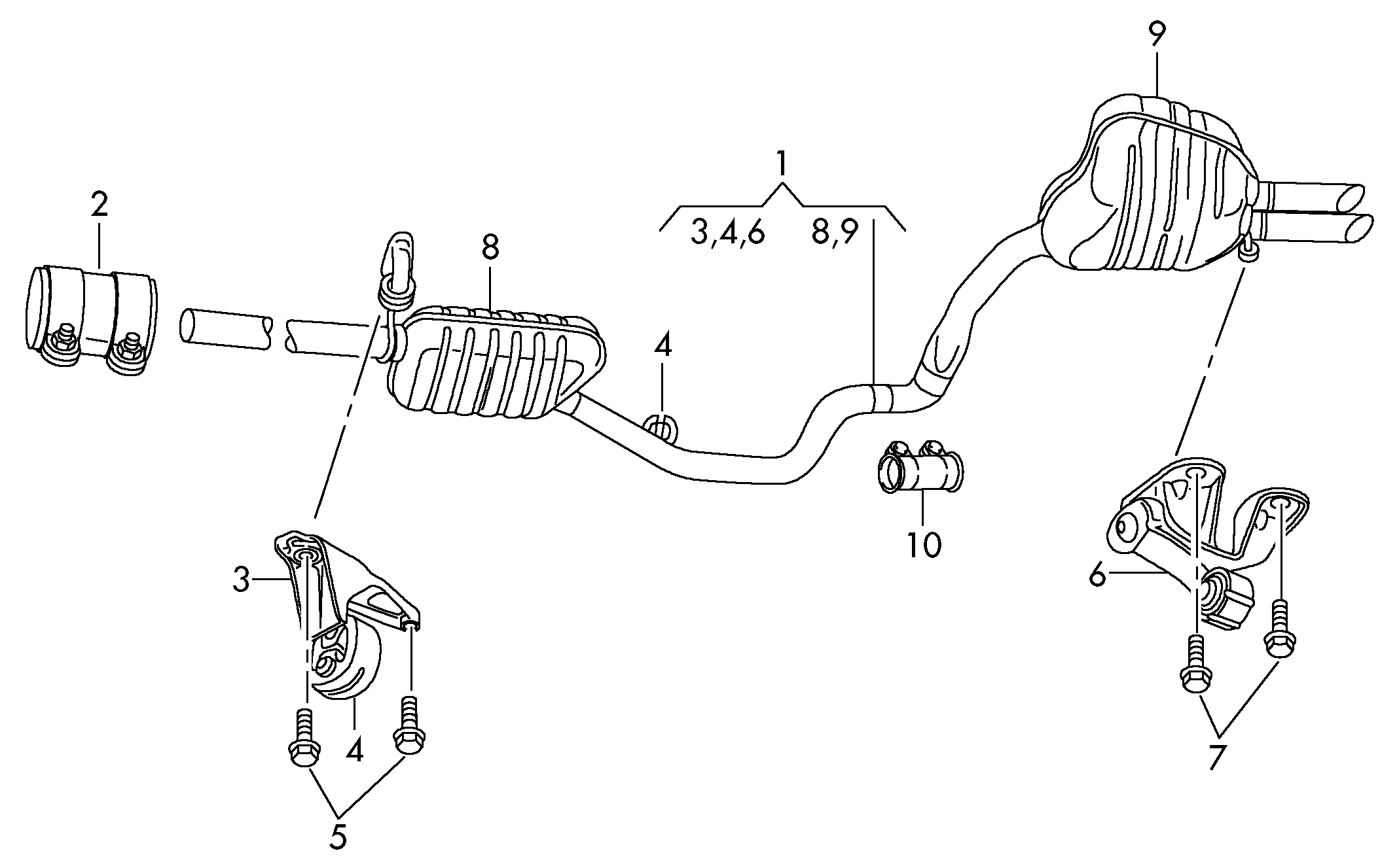 VW 1K0.253.141 F - Соединительные элементы, система выпуска unicars.by