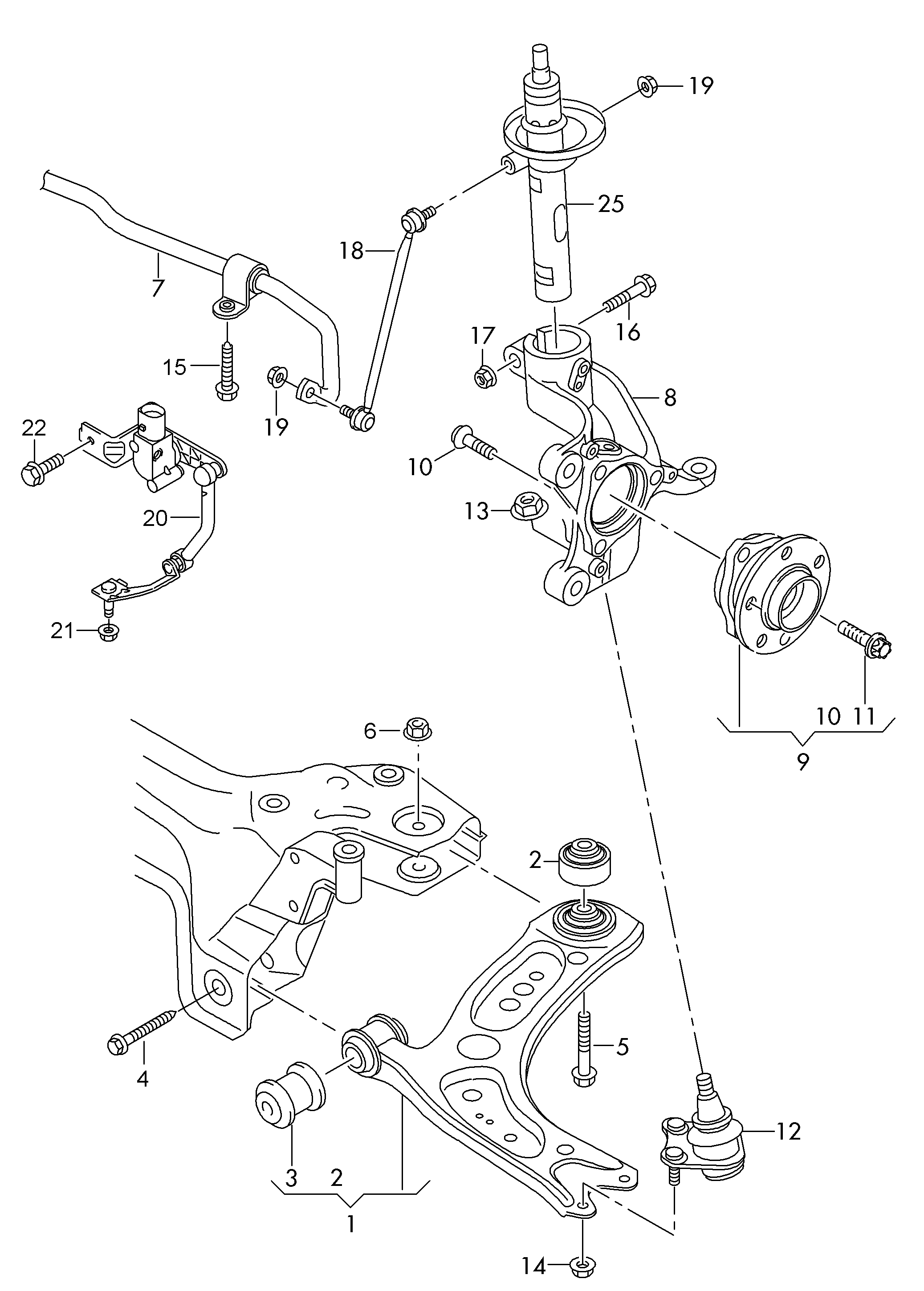 Seat 5Q0407182A - Сайлентблок, рычаг подвески колеса unicars.by