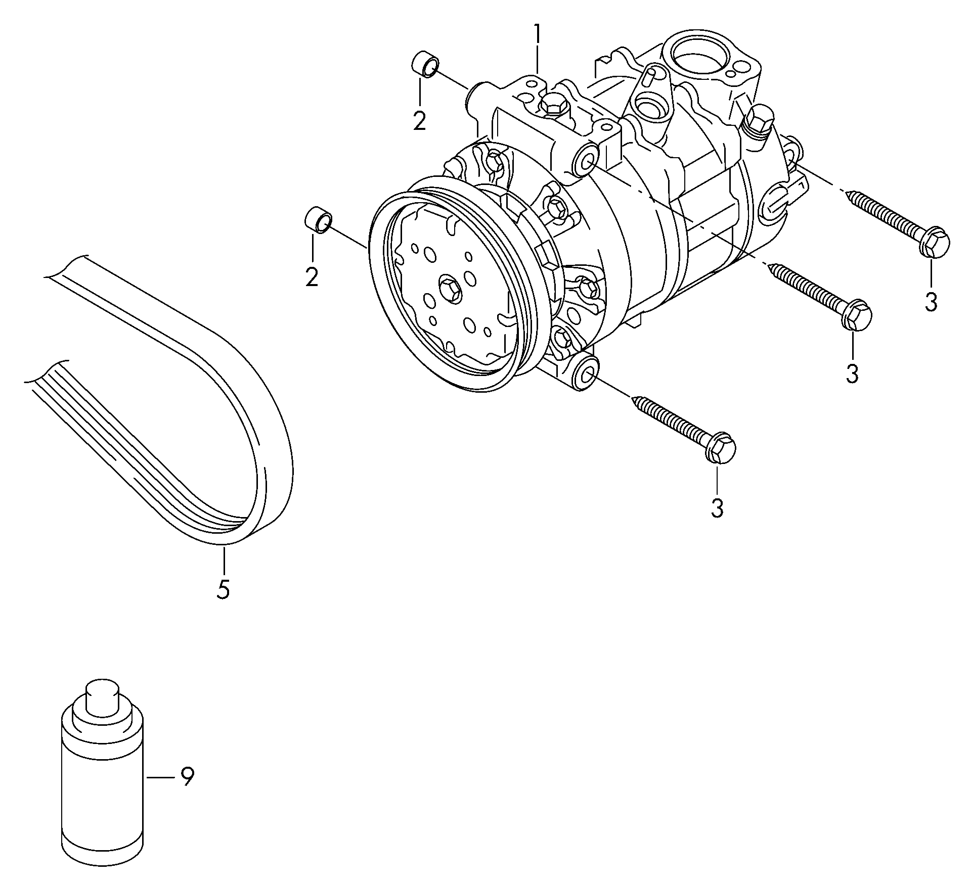 CUPRA 5Q0820803C - A/C compressor unicars.by