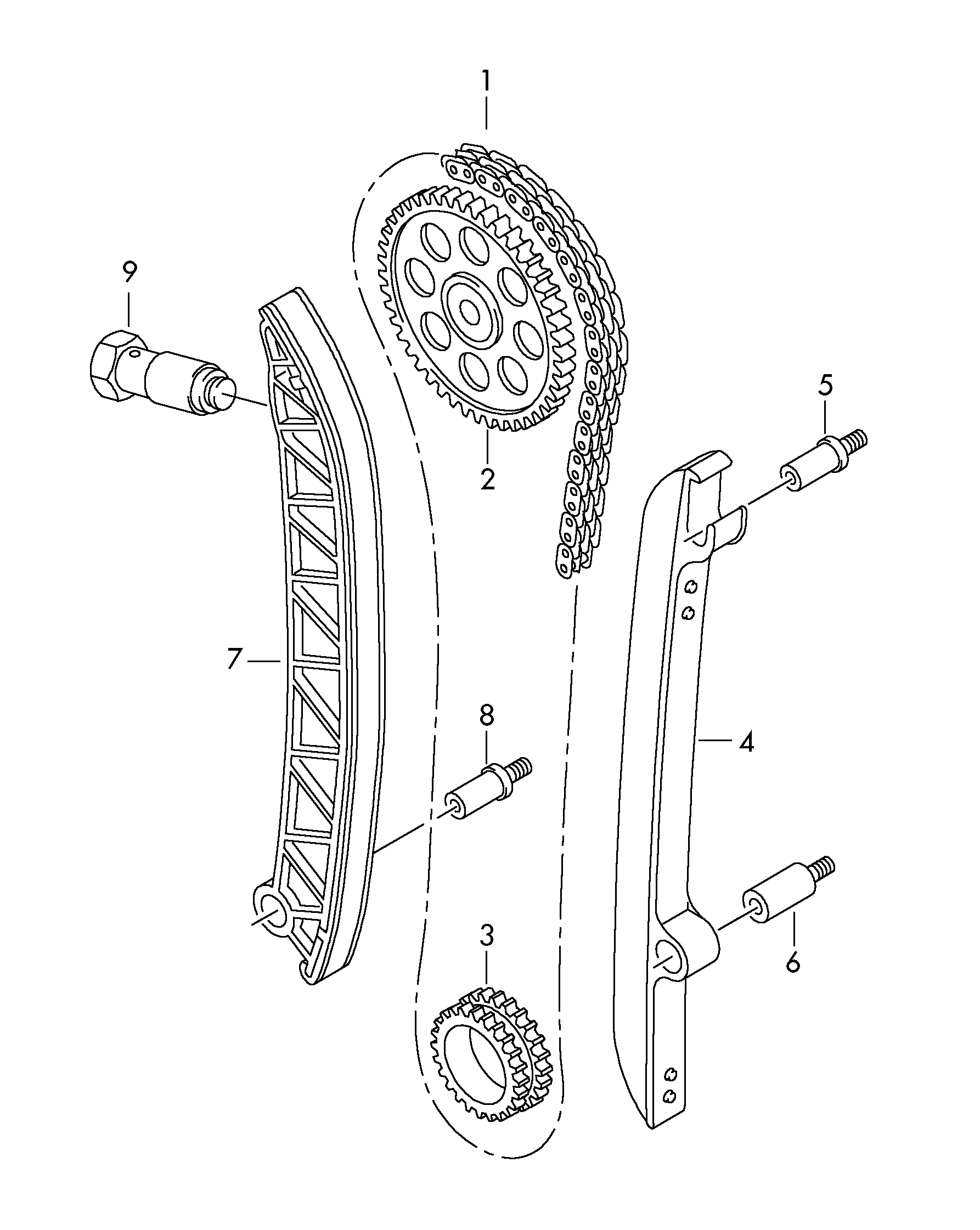 Seat 03F 198 158 B - Комплект цепи привода распредвала unicars.by