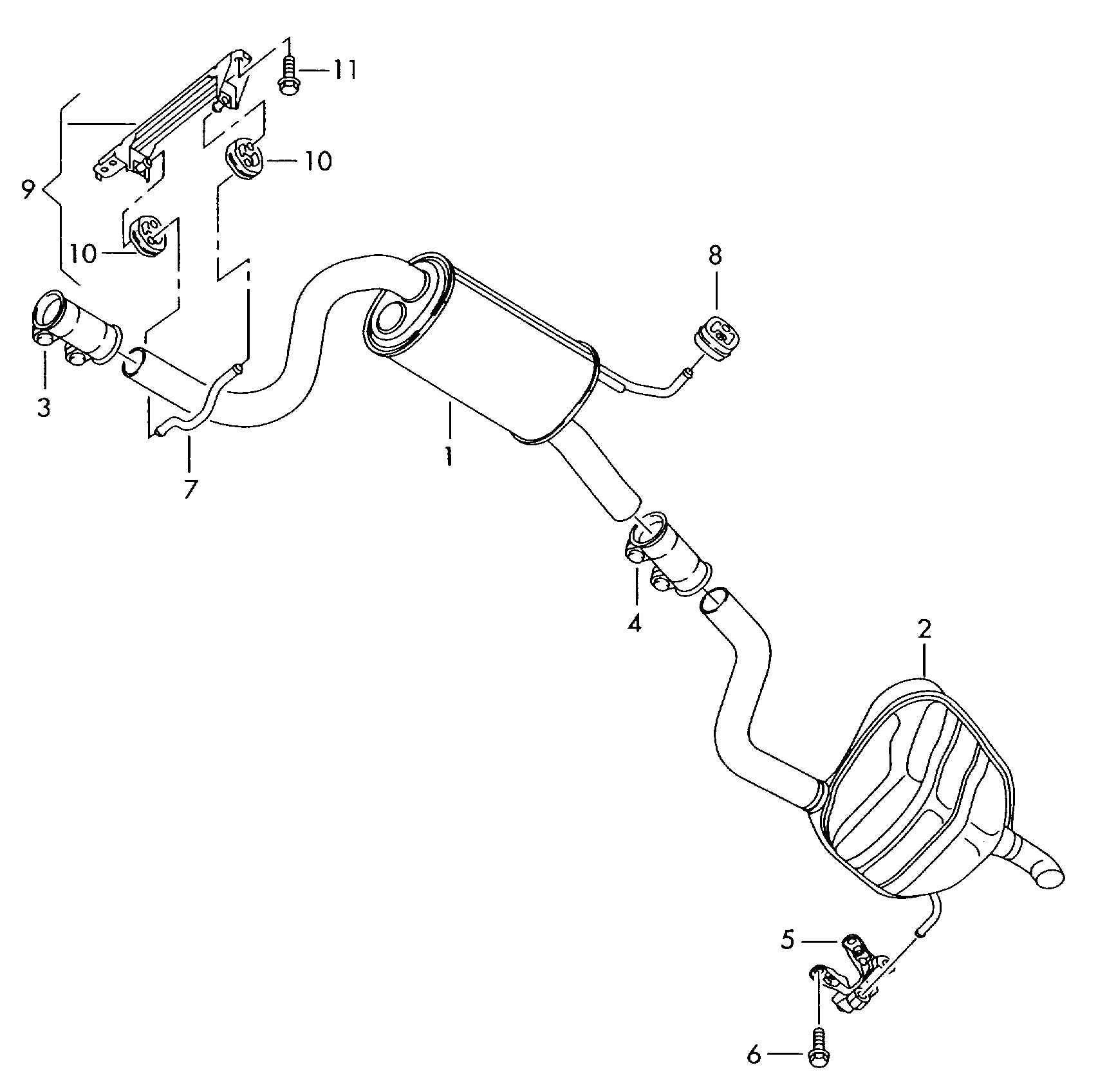 VAG 1K5253609 - Глушитель выхлопных газов, конечный unicars.by