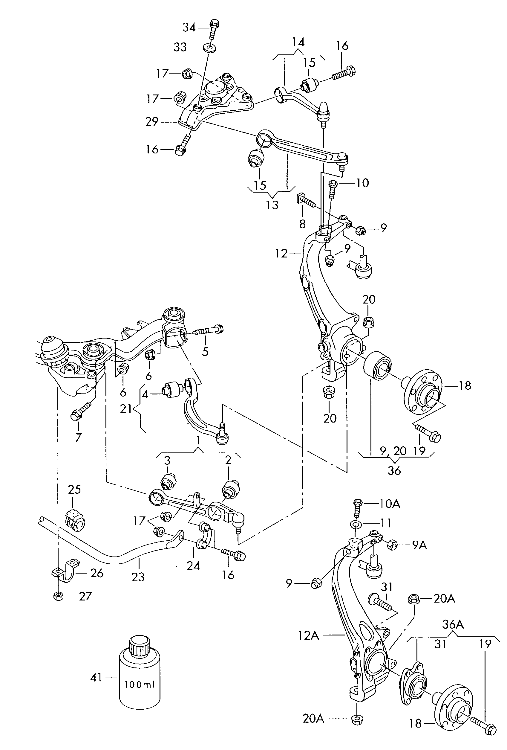 Seat 4B0407515 - Сайлентблок, рычаг подвески колеса unicars.by