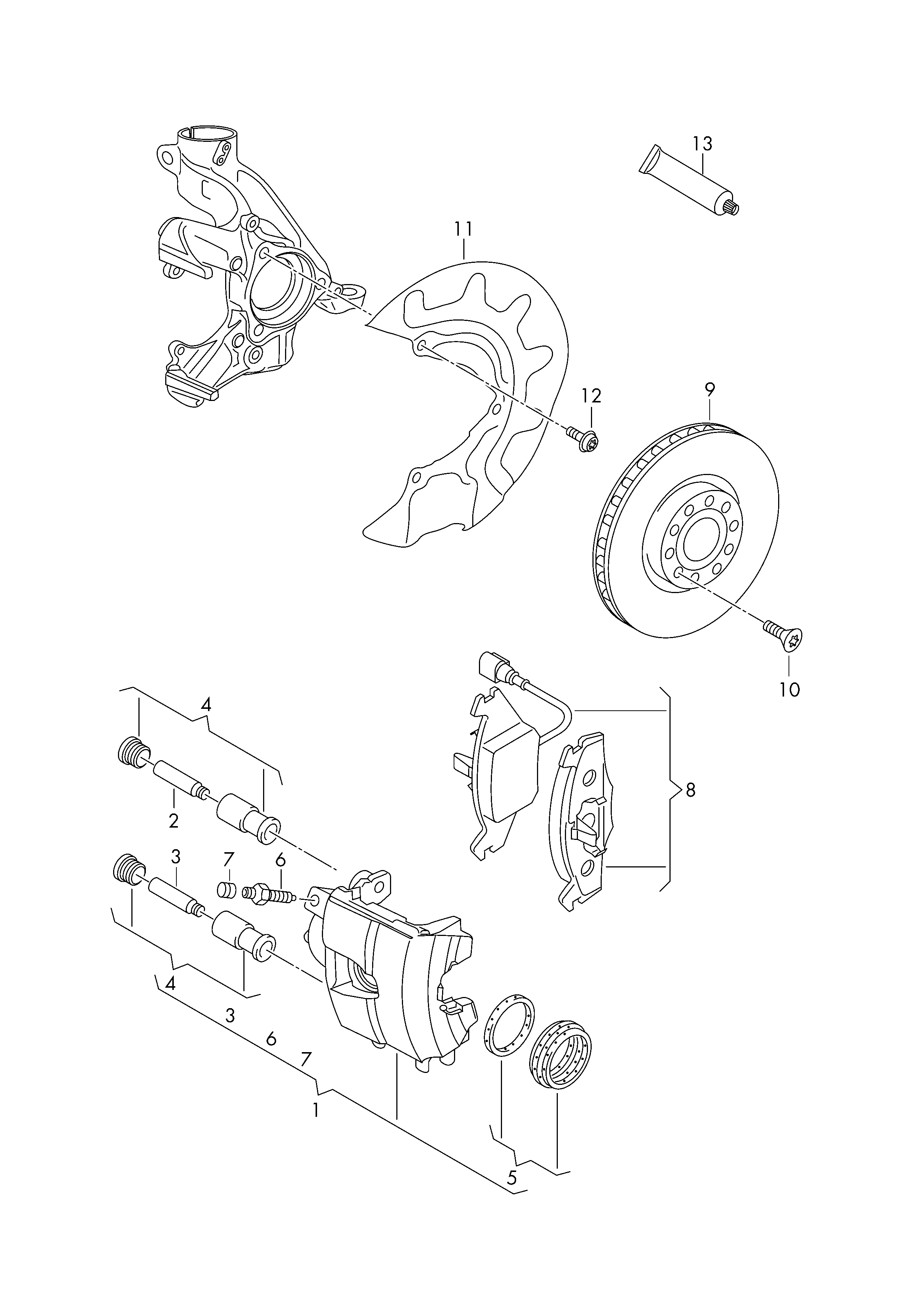 AUDI (FAW) 5Q0698151C - Тормозные колодки, дисковые, комплект unicars.by