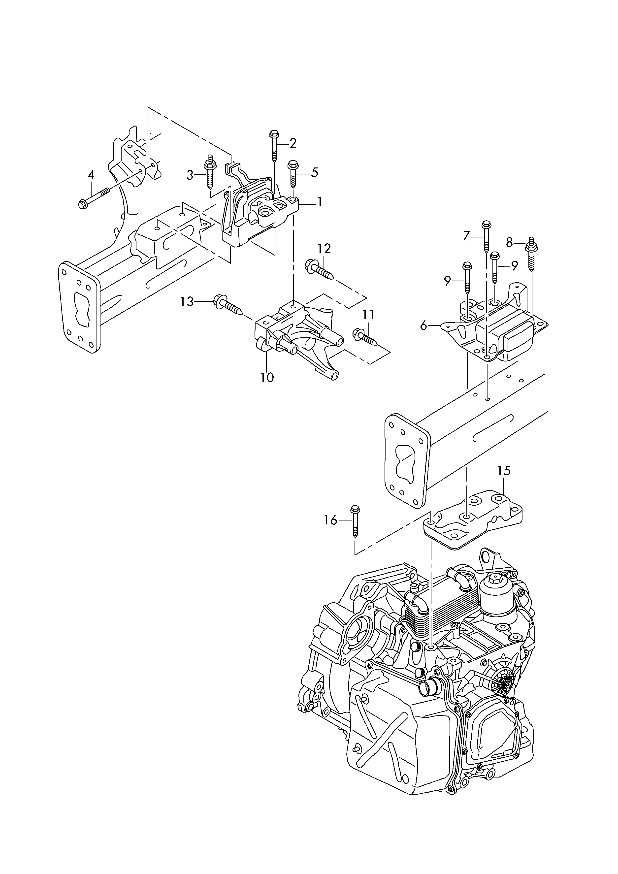 VW 3Q0199555G - Подушка, опора, подвеска двигателя unicars.by