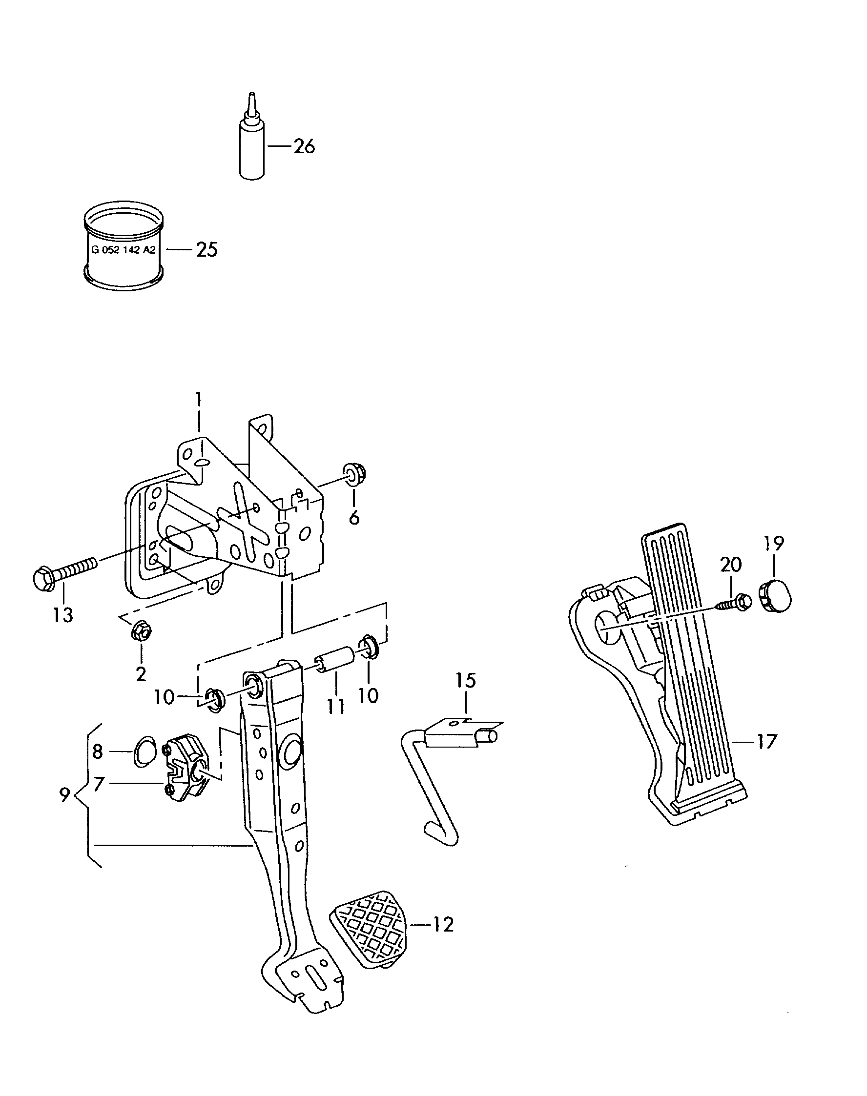 Skoda 1K1 721 503 AS - Комплект педали управления подачей топлива unicars.by