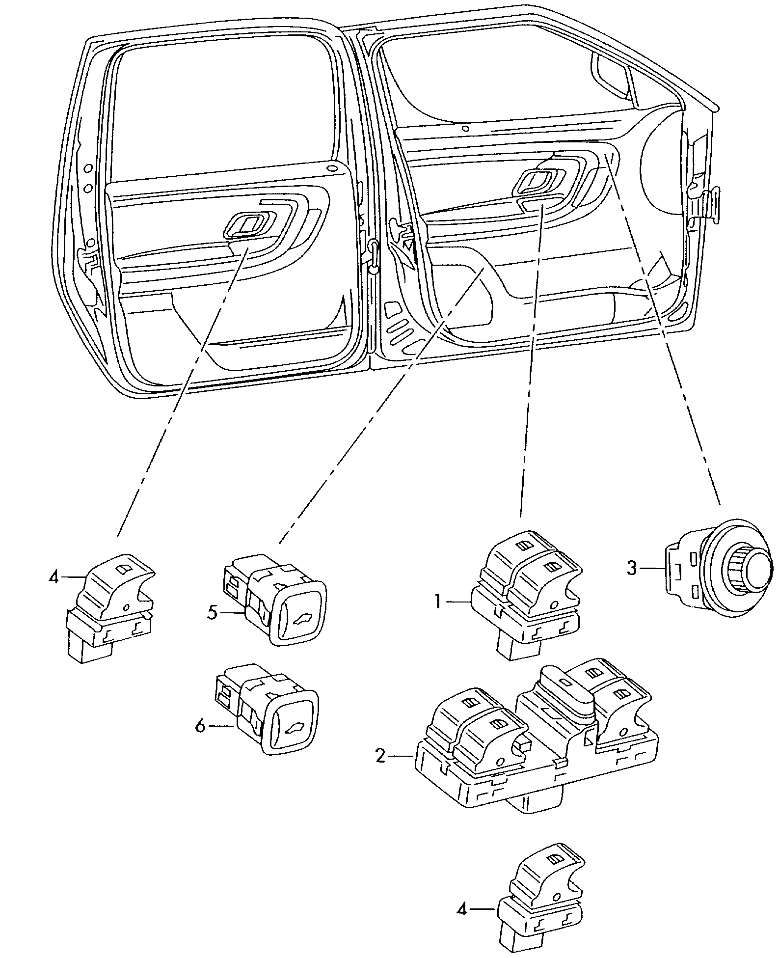 Skoda 5JB 959 565 - Выключатель, регулирование зеркал unicars.by