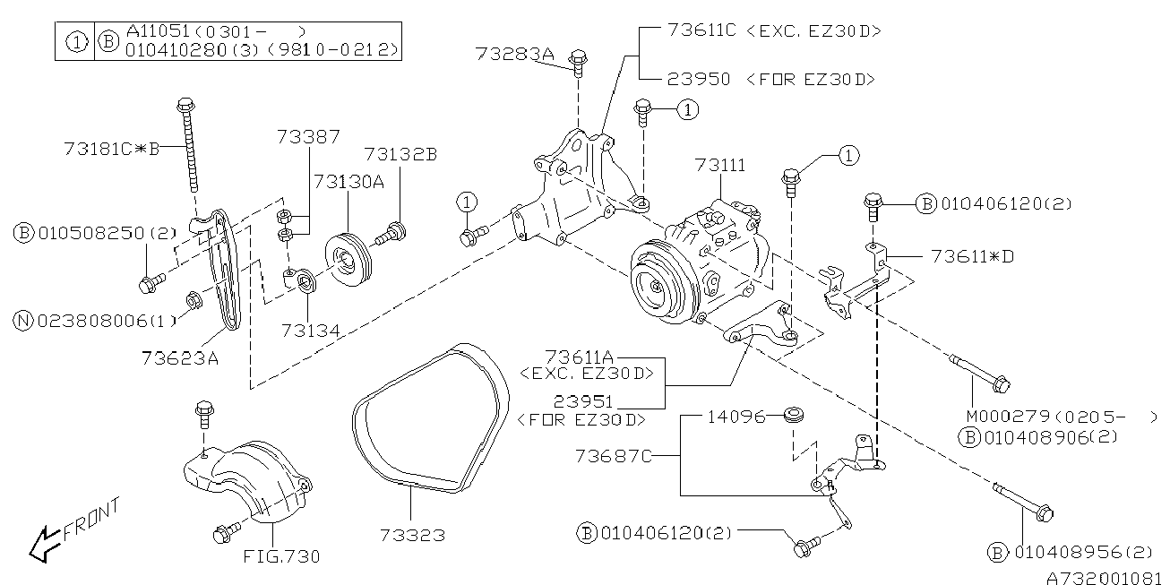 Mitsubishi 73013AA000 - Поликлиновой ремень unicars.by