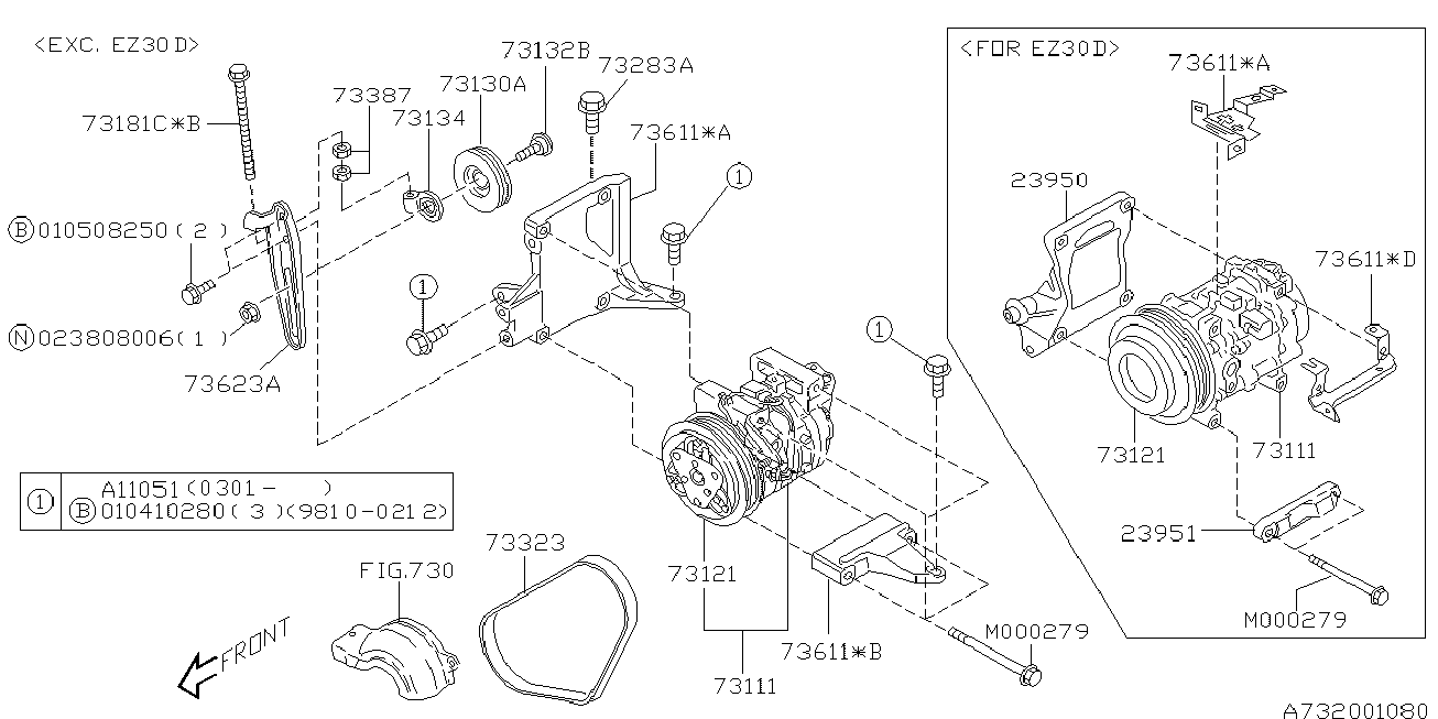 Subaru 73323 AC000 - Поликлиновой ремень unicars.by