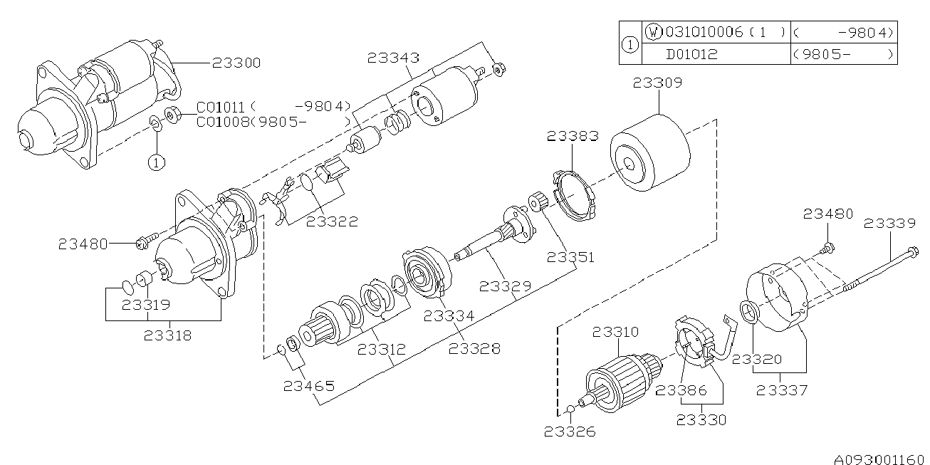 Subaru 23319AA000 - Втулка, вал стартера unicars.by