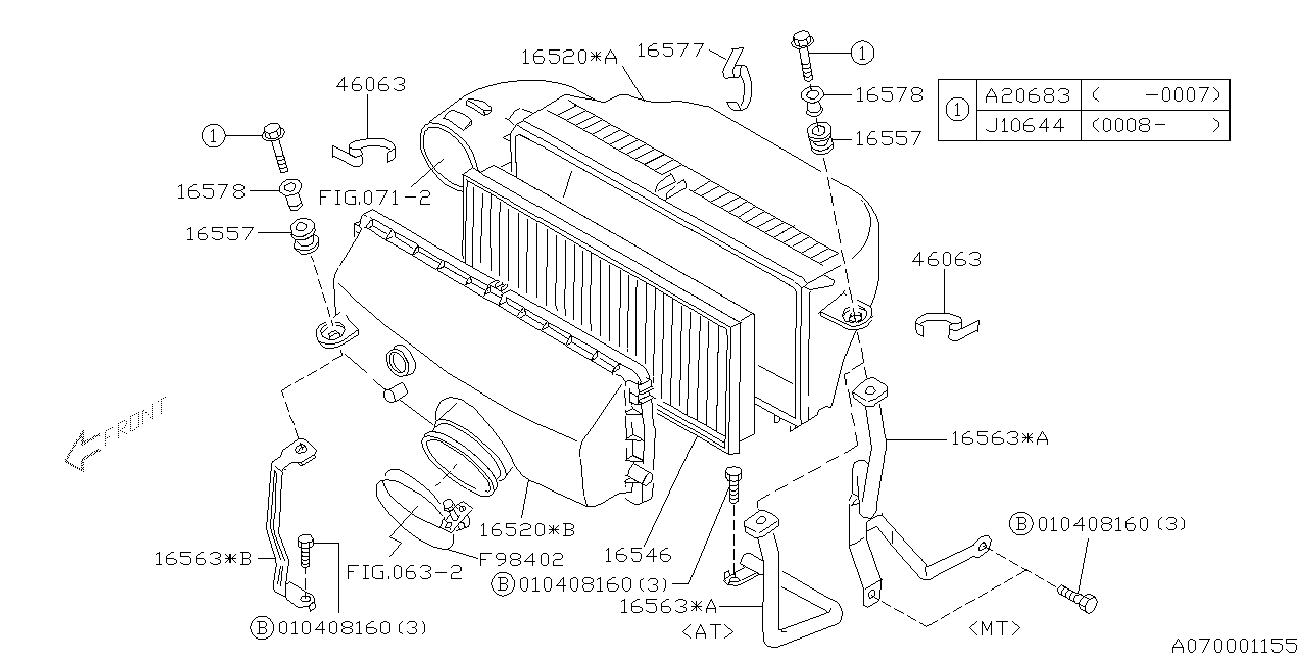 NISSAN 16546-AA070 - Воздушный фильтр, двигатель unicars.by