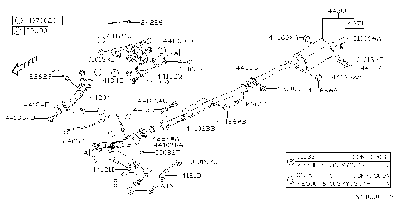 Subaru 22690AA520 - Лямбда-зонд, датчик кислорода unicars.by