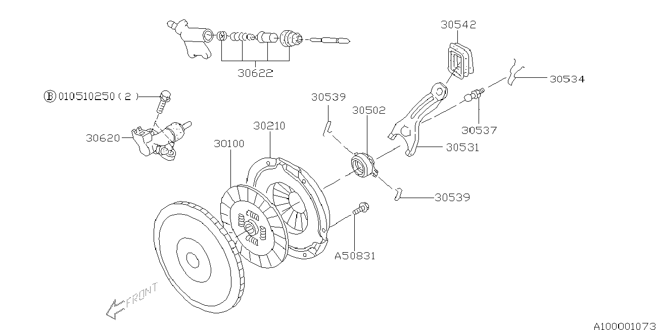 Subaru 30502-AA110 - Выжимной подшипник сцепления unicars.by