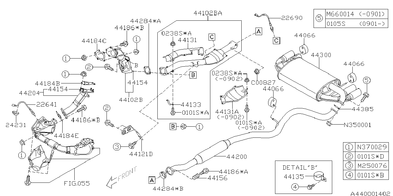 Subaru 22690AA850 - Лямбда-зонд, датчик кислорода unicars.by