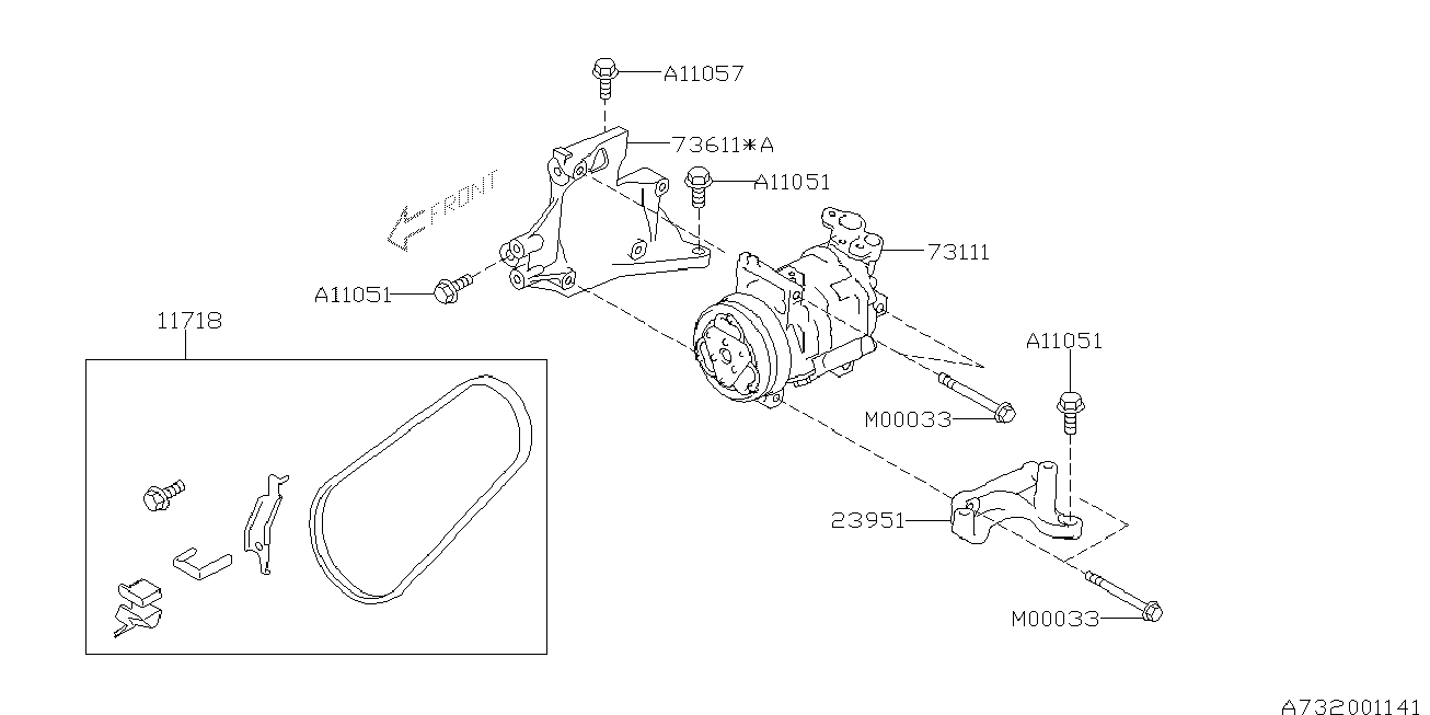 Subaru 73111-FG001 - Компрессор кондиционера unicars.by