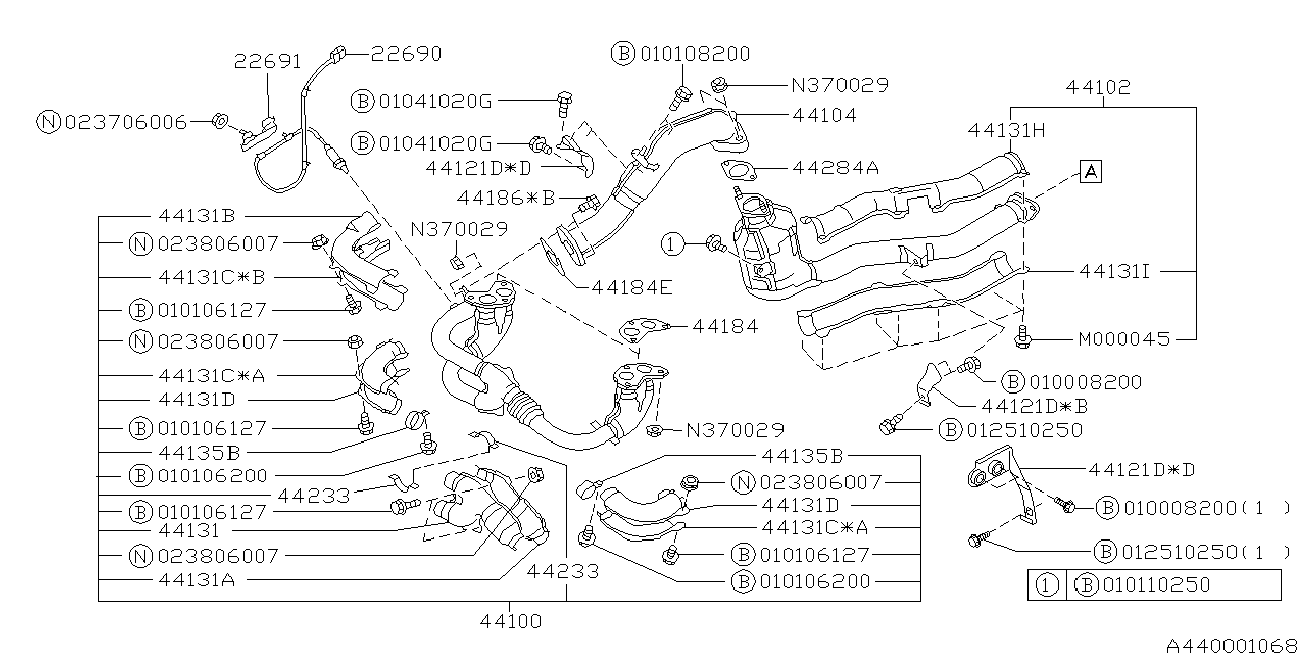 Subaru 22690AA341 - Лямбда-зонд, датчик кислорода unicars.by