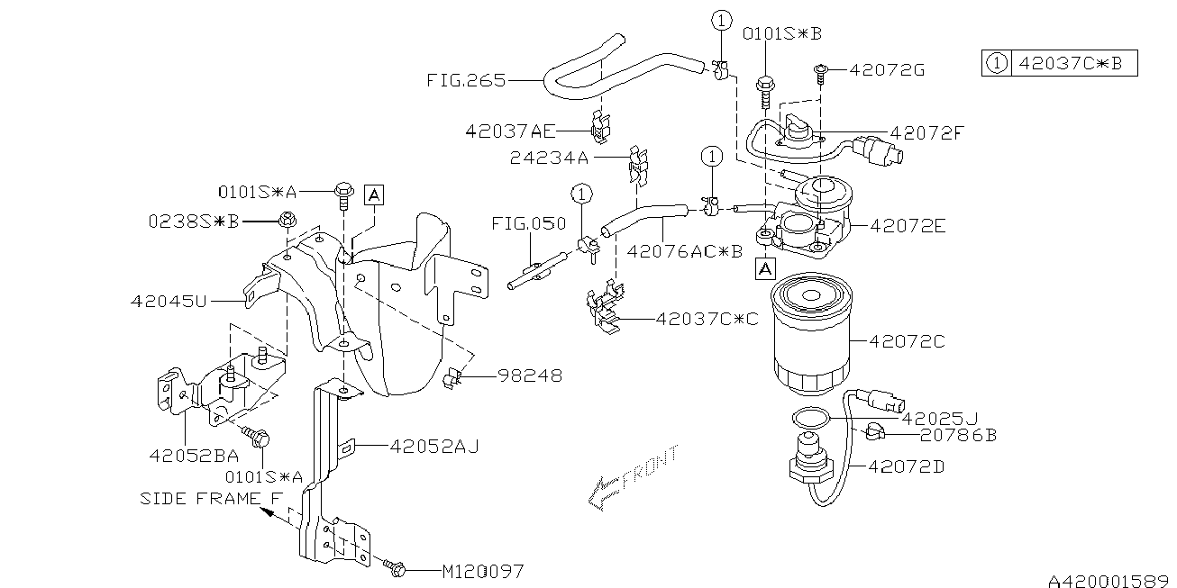 Subaru 42072AJ130 - Топливный фильтр unicars.by