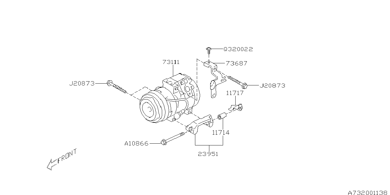 Subaru 73111AJ020 - Компрессор кондиционера unicars.by