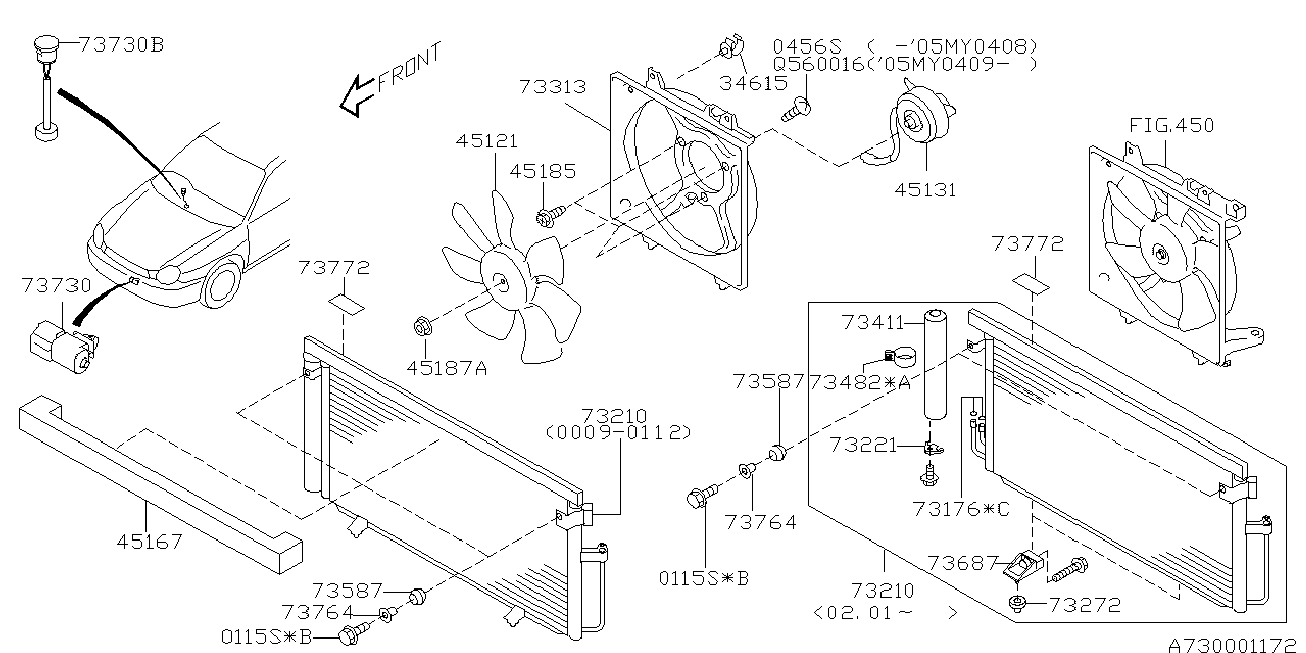 Subaru 73412-FE000 - Осушитель, кондиционер unicars.by