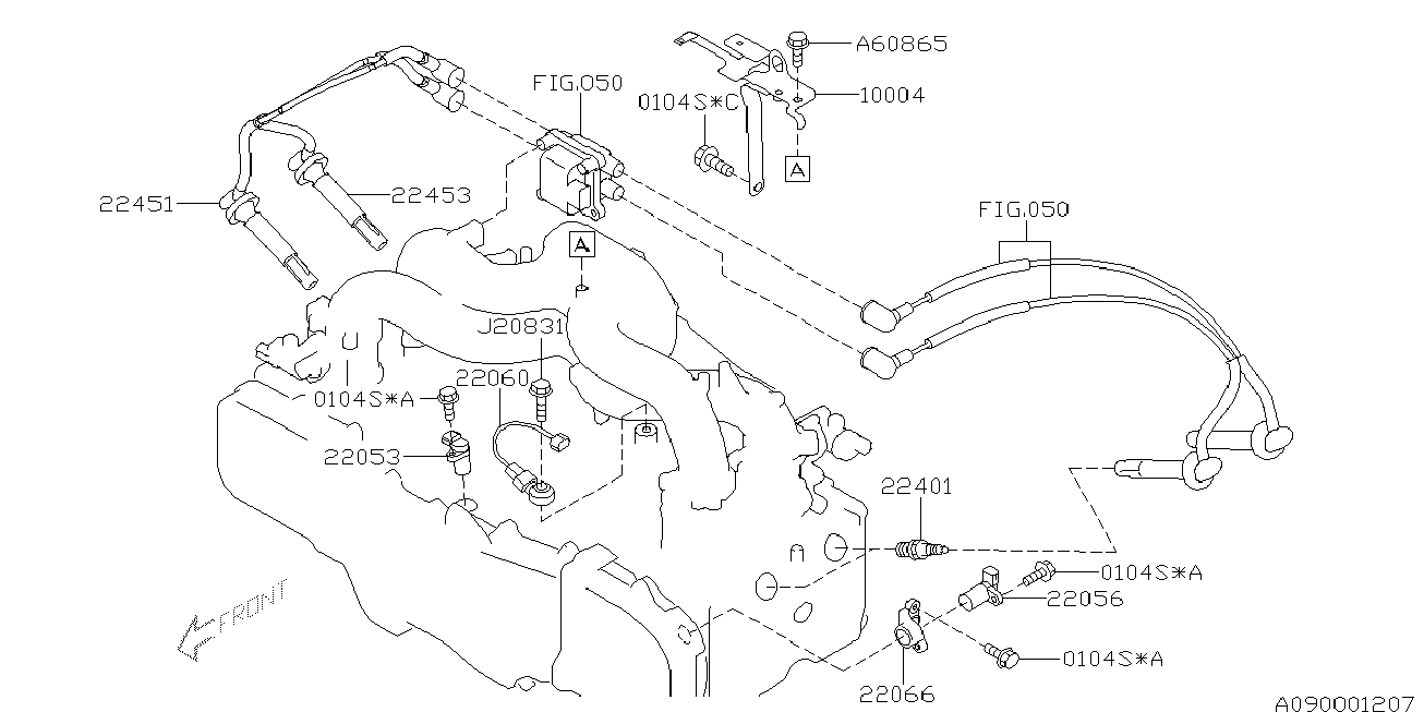 Subaru 22401-AA650 - Свеча зажигания unicars.by