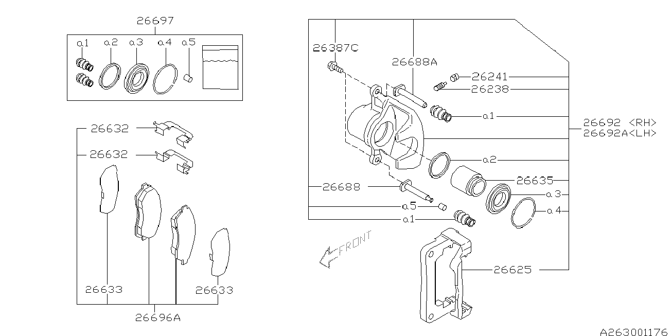 Subaru 26692-AE041 - Тормозной суппорт unicars.by