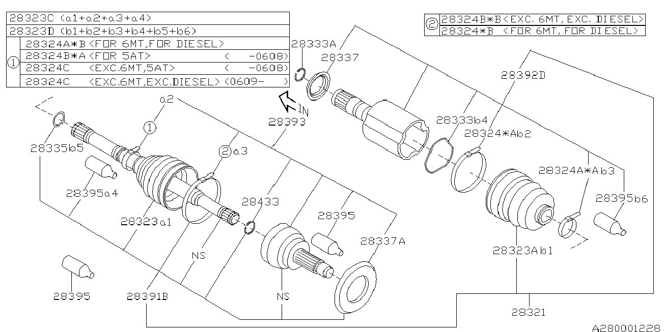 Subaru 28321-AG022 - Шарнирный комплект, ШРУС, приводной вал unicars.by