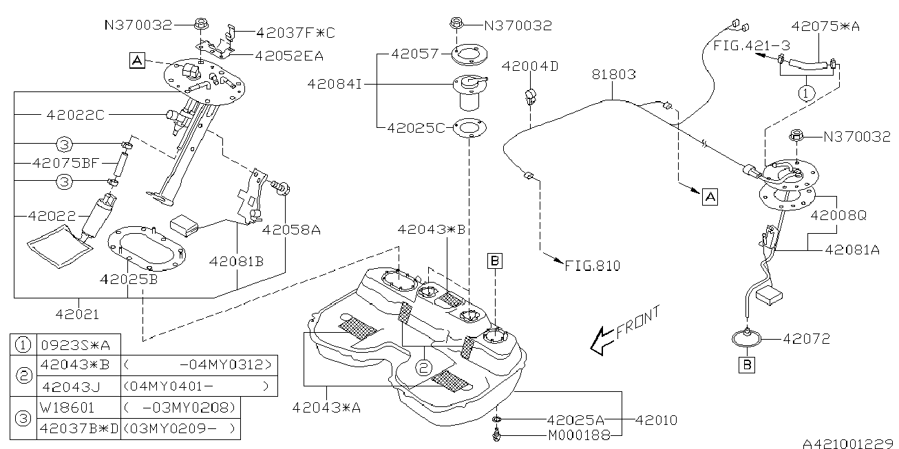 Subaru 42022FE001 - Топливный насос unicars.by