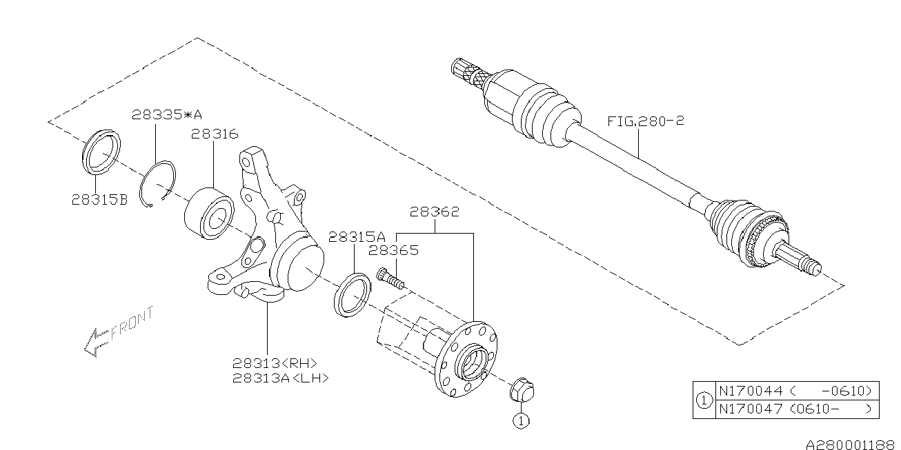 Subaru 28015-AA070 - Комплект подшипника ступицы колеса unicars.by