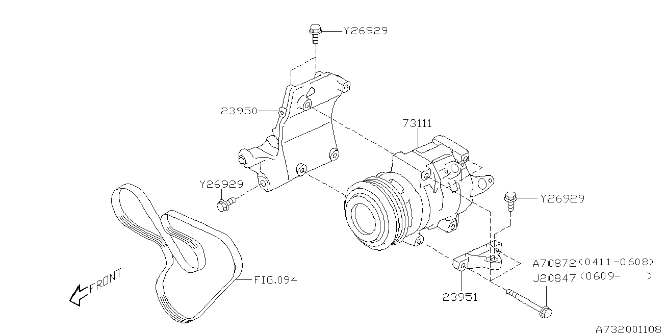 Subaru 73111-XA010 - Компрессор кондиционера unicars.by