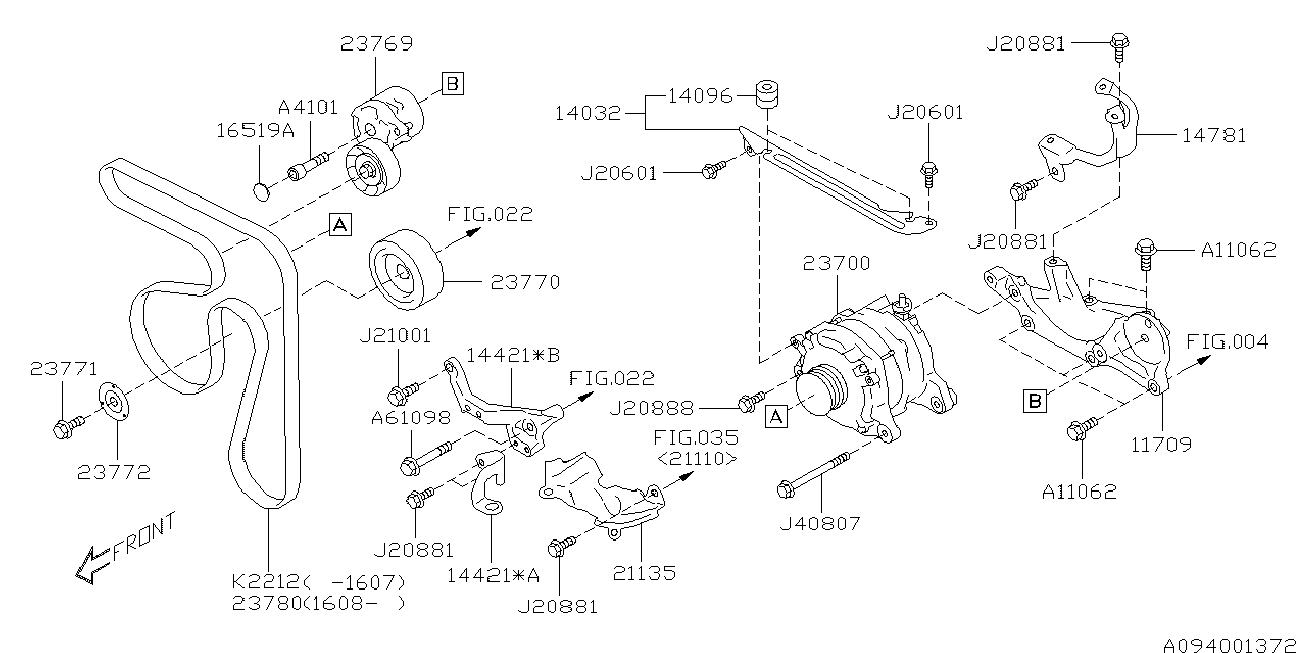 Subaru 23769AA040 - Натяжитель, поликлиновый ремень unicars.by