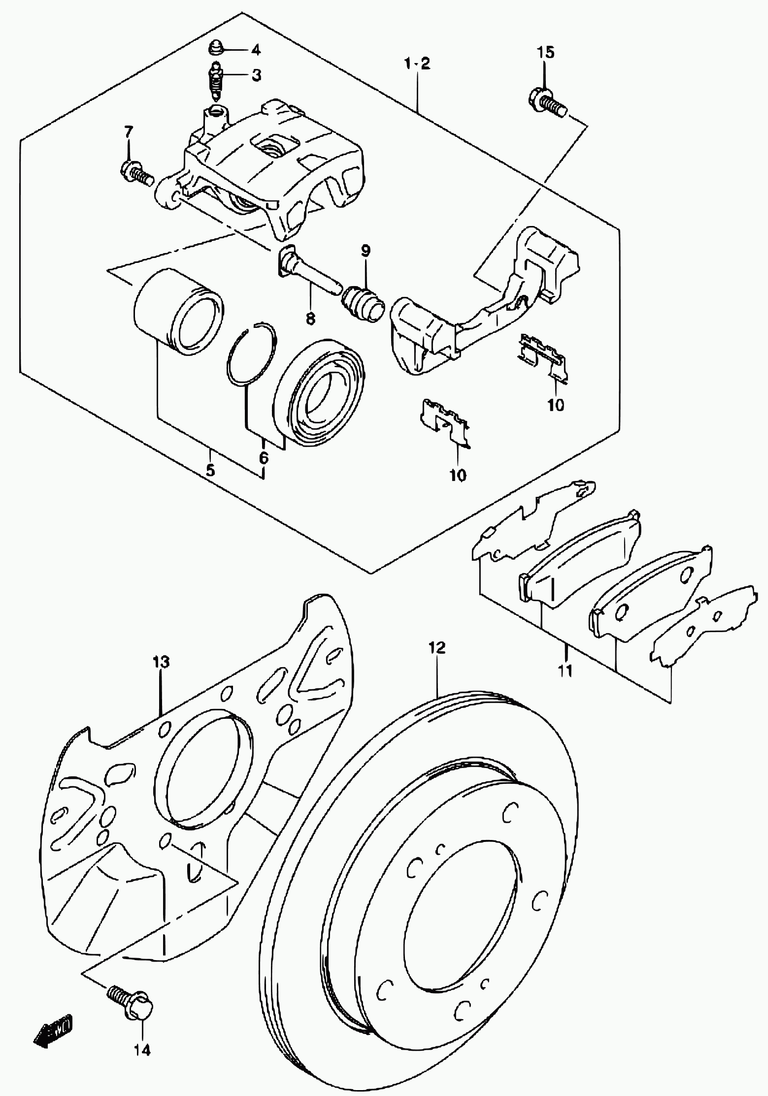 Suzuki 55201-56B01 - Ремкомплект, тормозной суппорт unicars.by