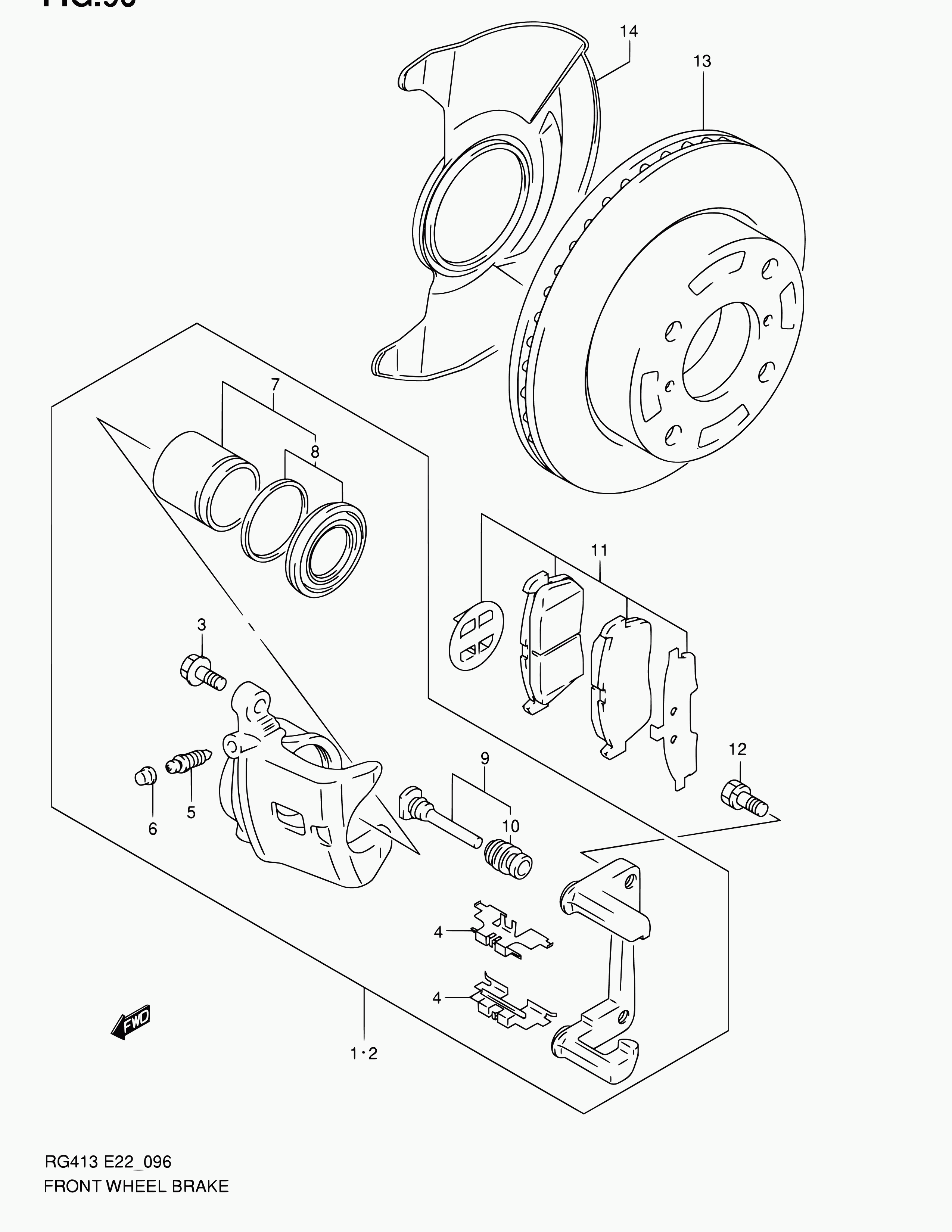 Suzuki 55810-80G10 - Тормозные колодки, дисковые, комплект unicars.by